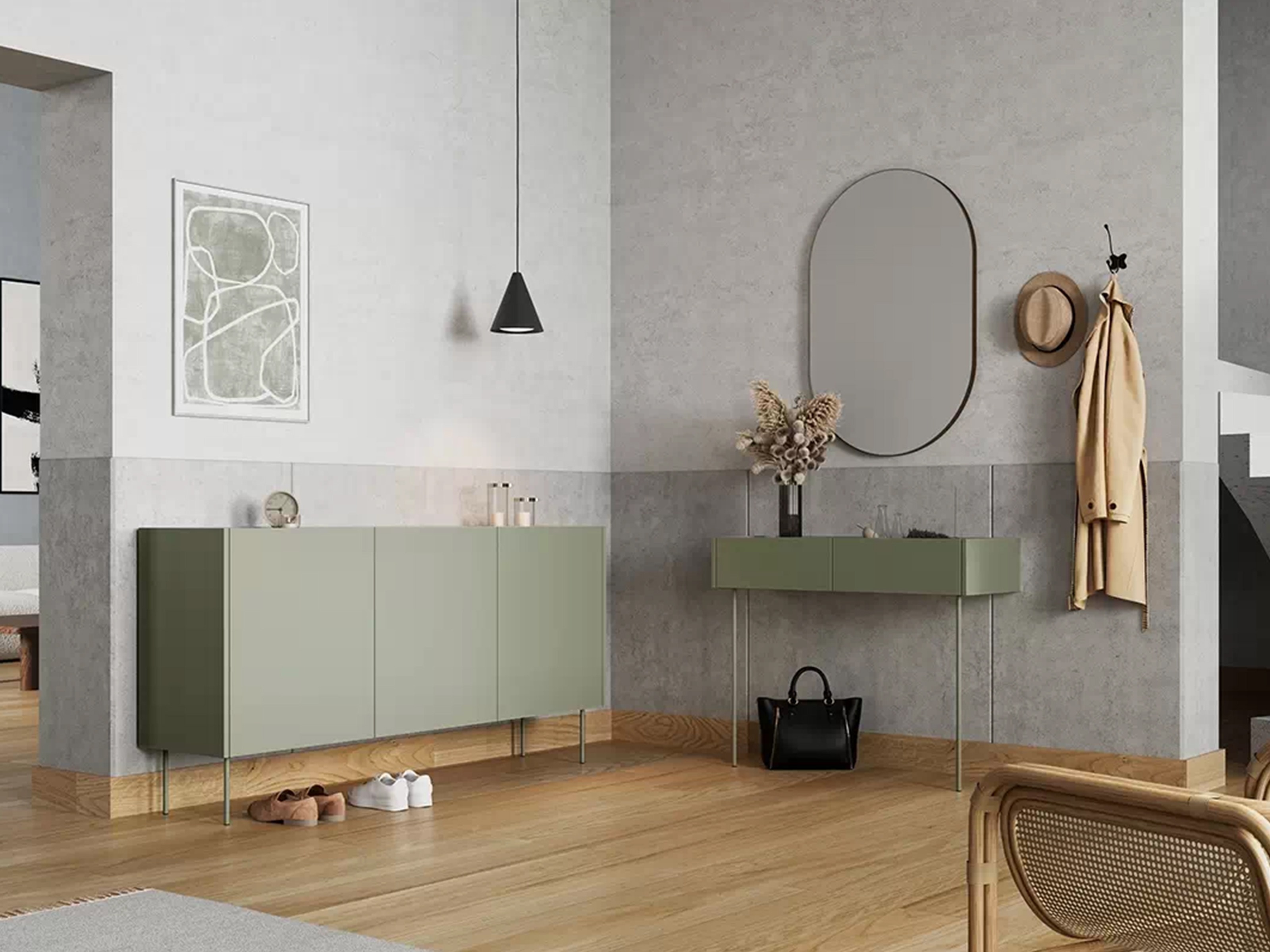 Konsoollaud Tivdala 110 (Tamm + Matt roheline)