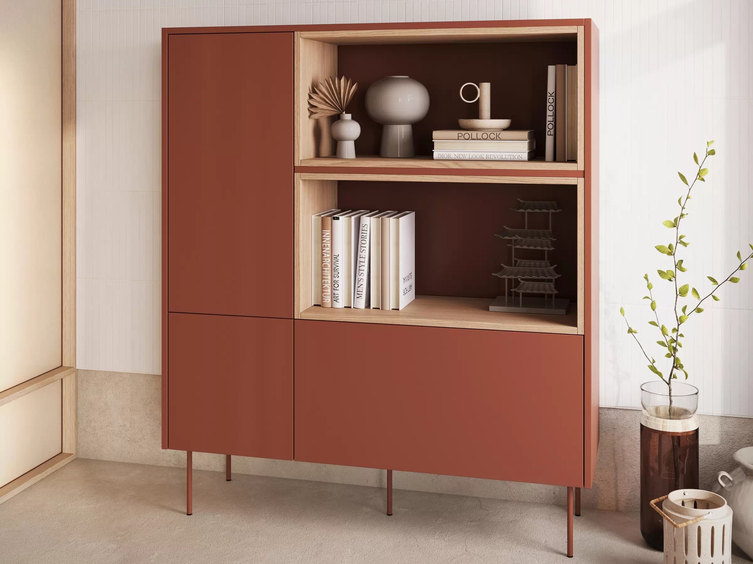 Riiul Tivdala 112 (Tamm + Matt punane)