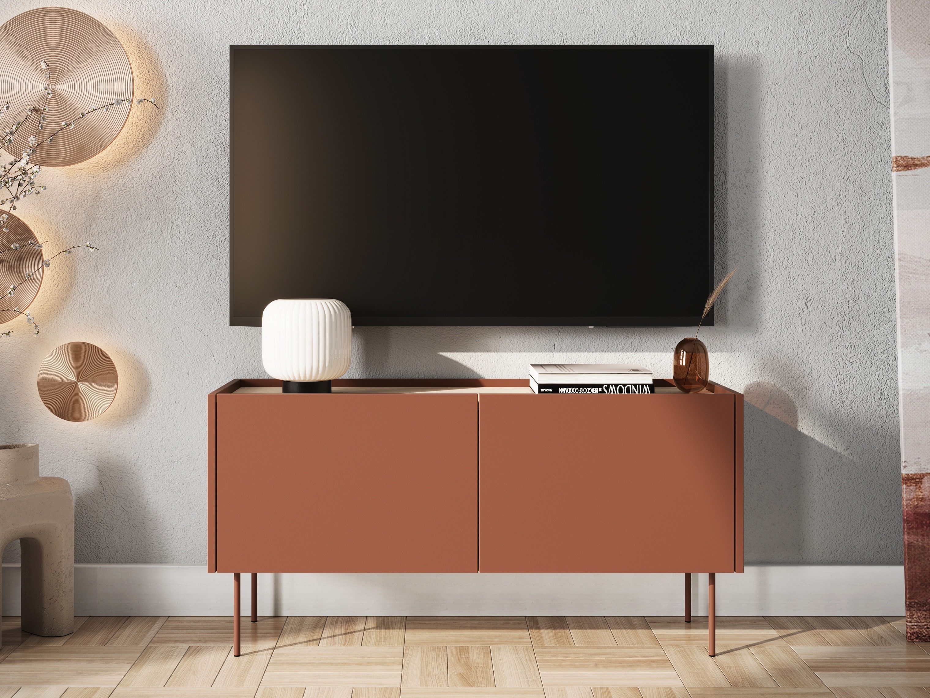 TV-alus Tivdala 113 (Matt punane + Tamm)