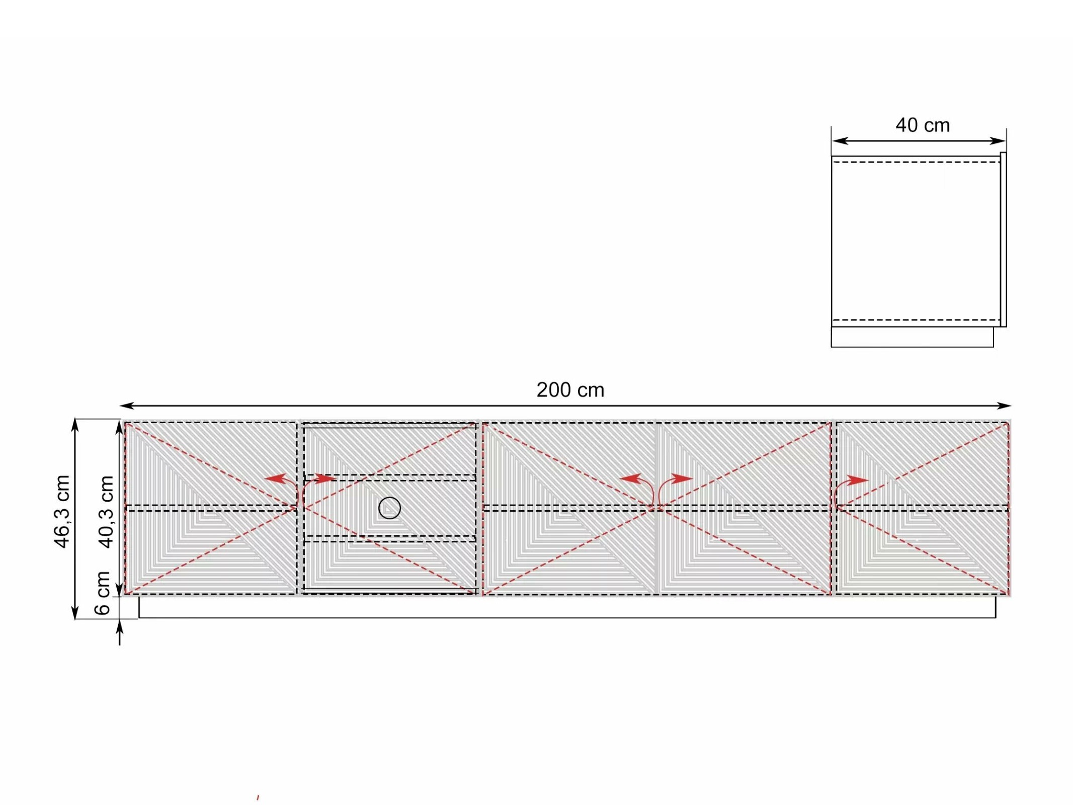 TV-alus Dortivi 103 (Artisan tamm + Matt hall)