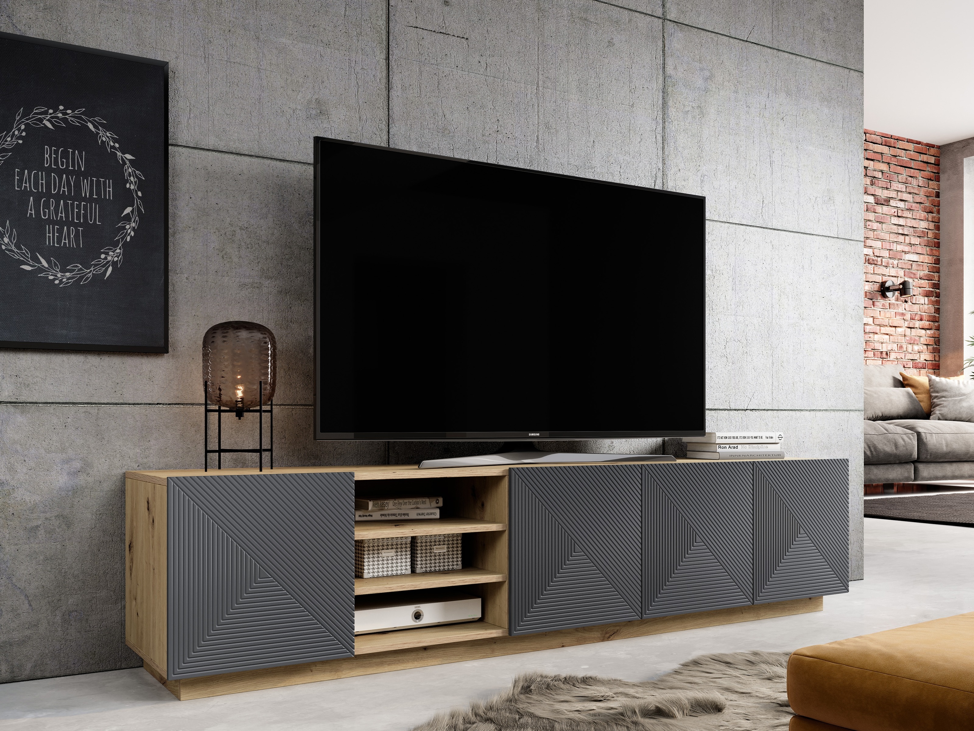 TV-alus Dortivi 104 (Artisan tamm + Matt hall)