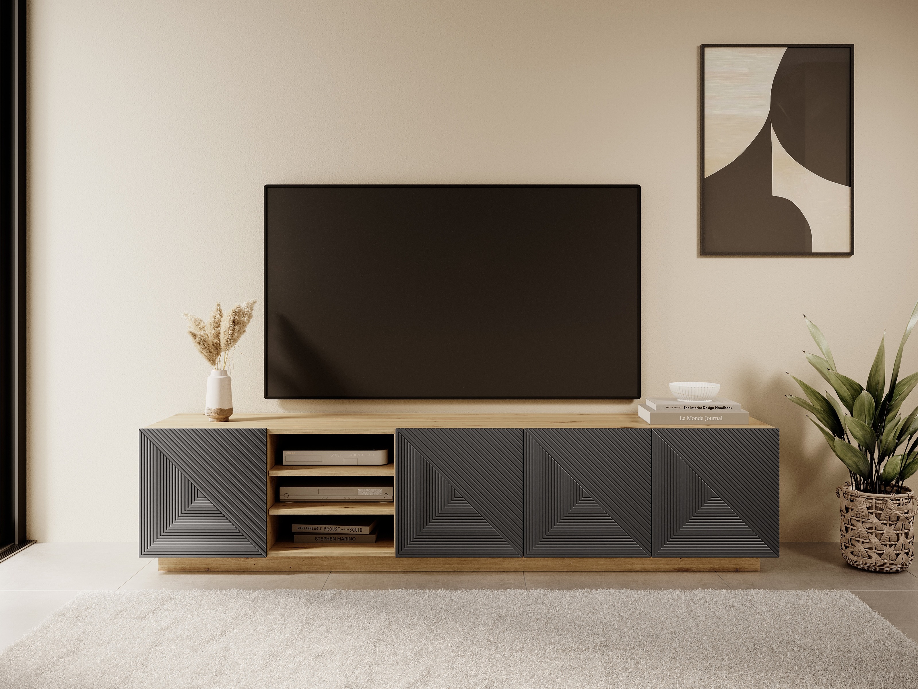 TV-alus Dortivi 104 (Artisan tamm + Matt hall)