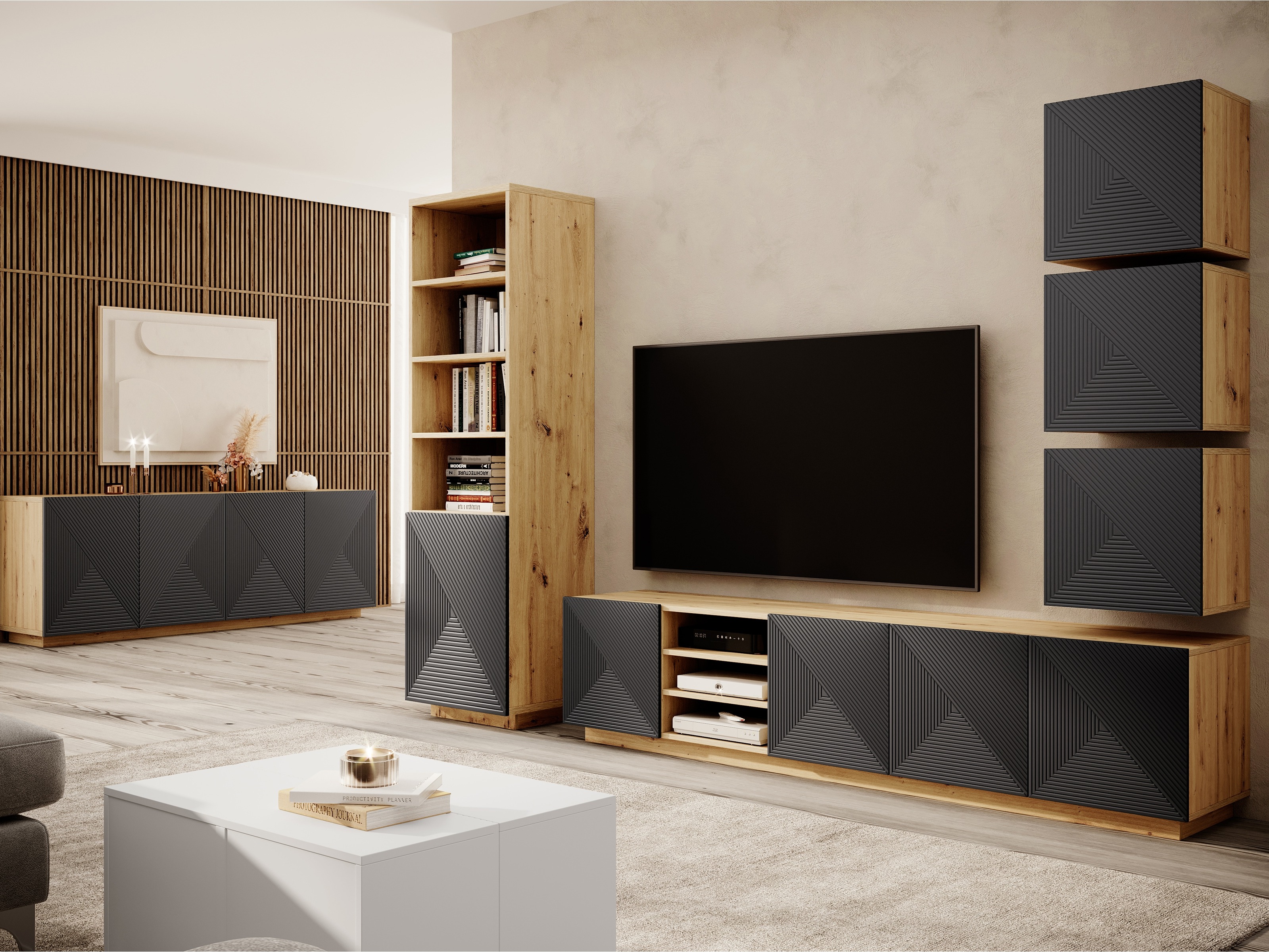 TV-alus Dortivi 104 (Artisan tamm + Matt hall)