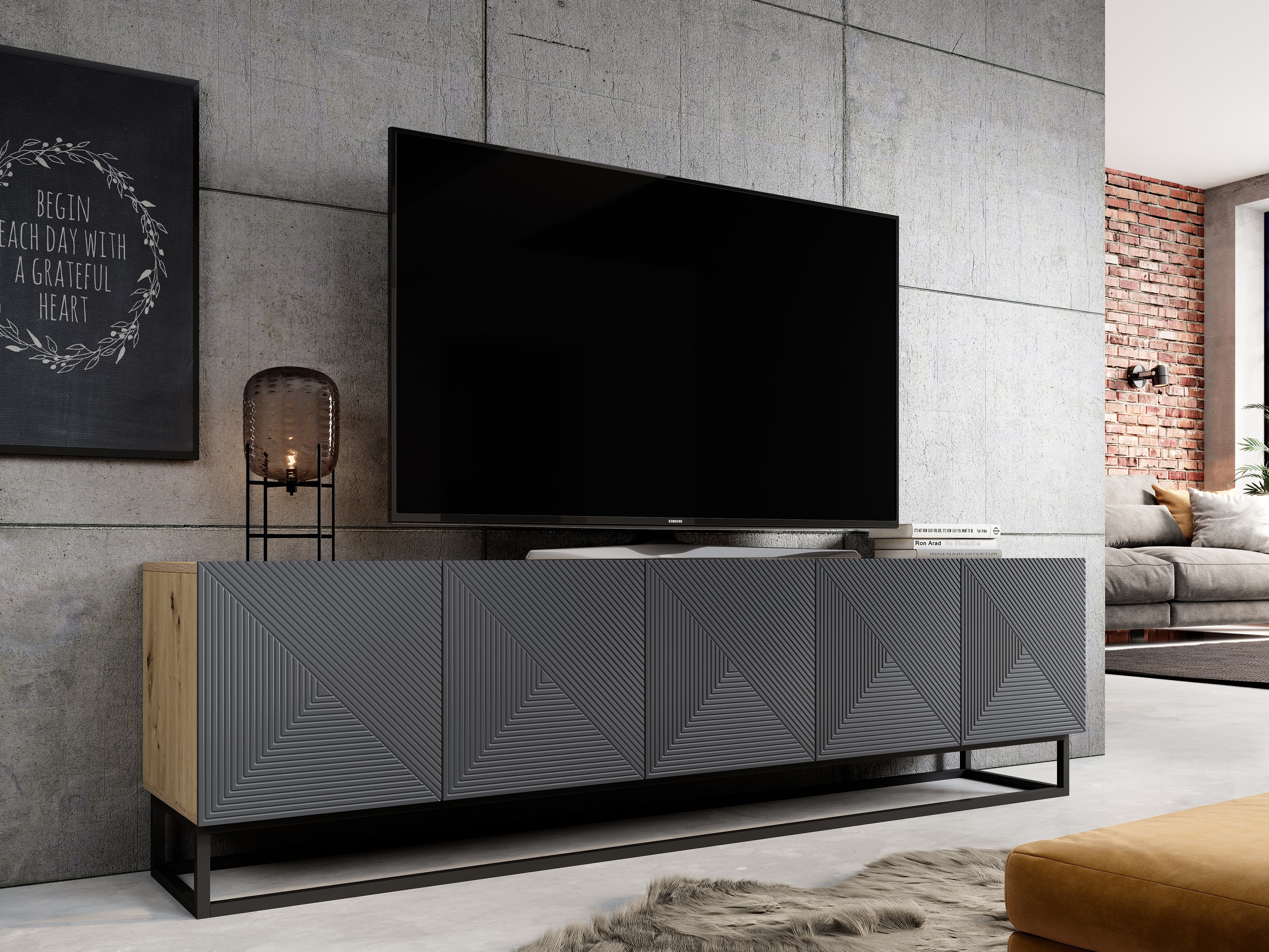 TV-alus Dortivi 105 (Artisan tamm + Matt hall)