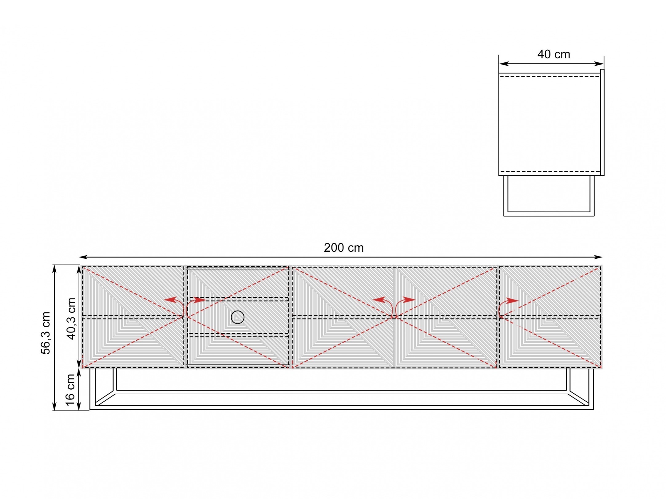 TV-alus Dortivi 105 (Matt must)