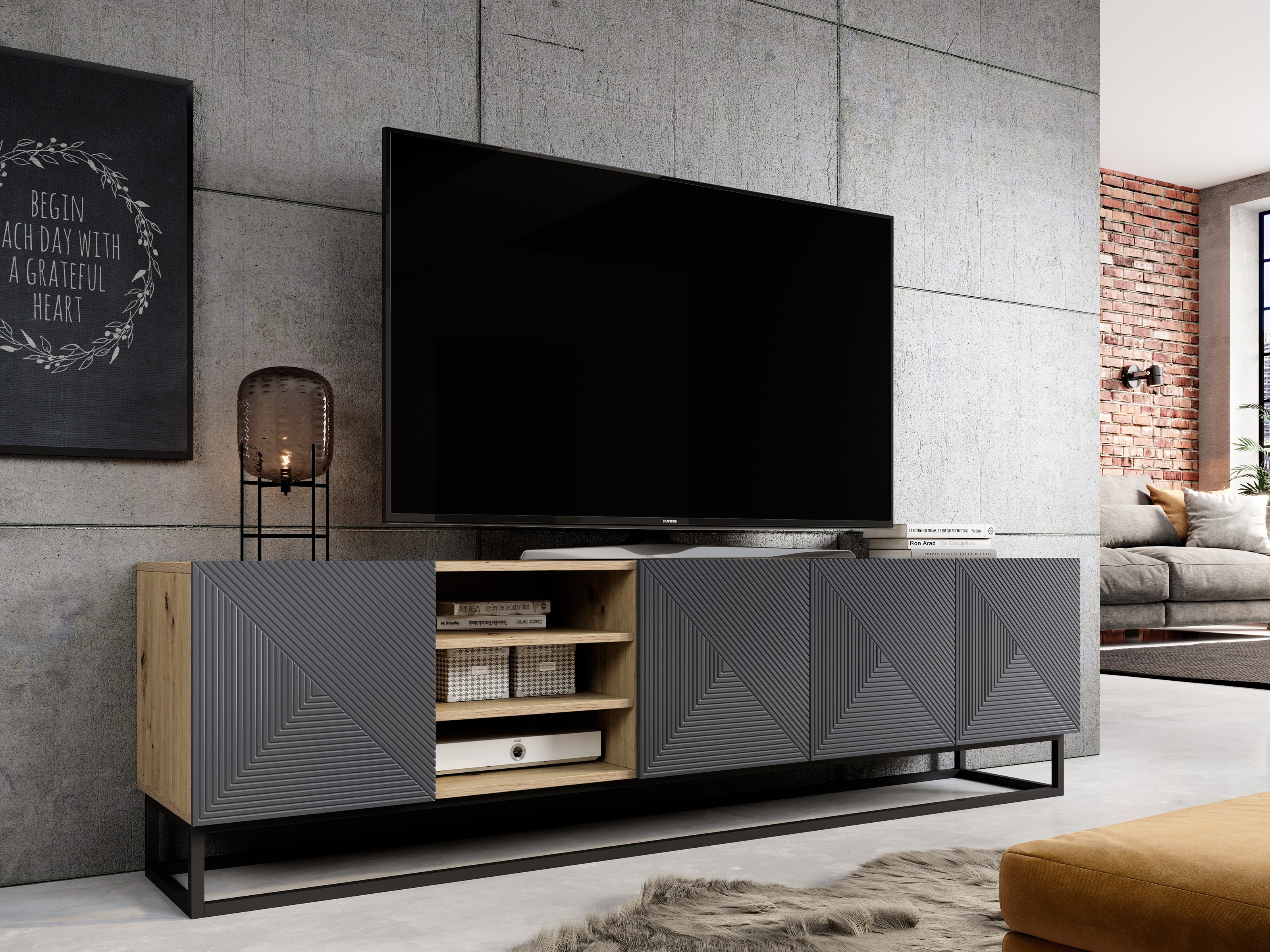 TV-alus Dortivi 106 (Artisan tamm + Matt hall)