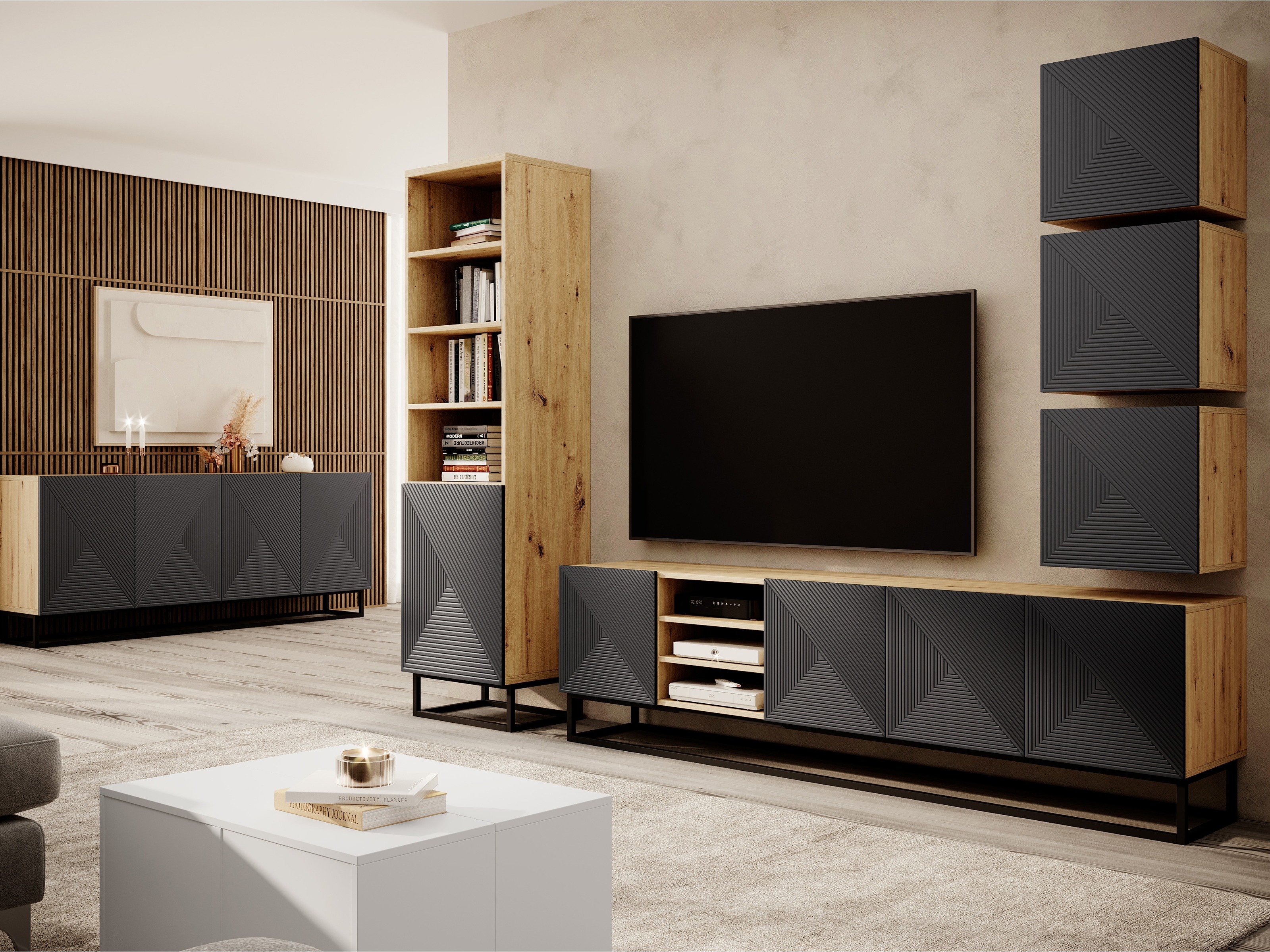 TV-alus Dortivi 106 (Artisan tamm + Matt hall)