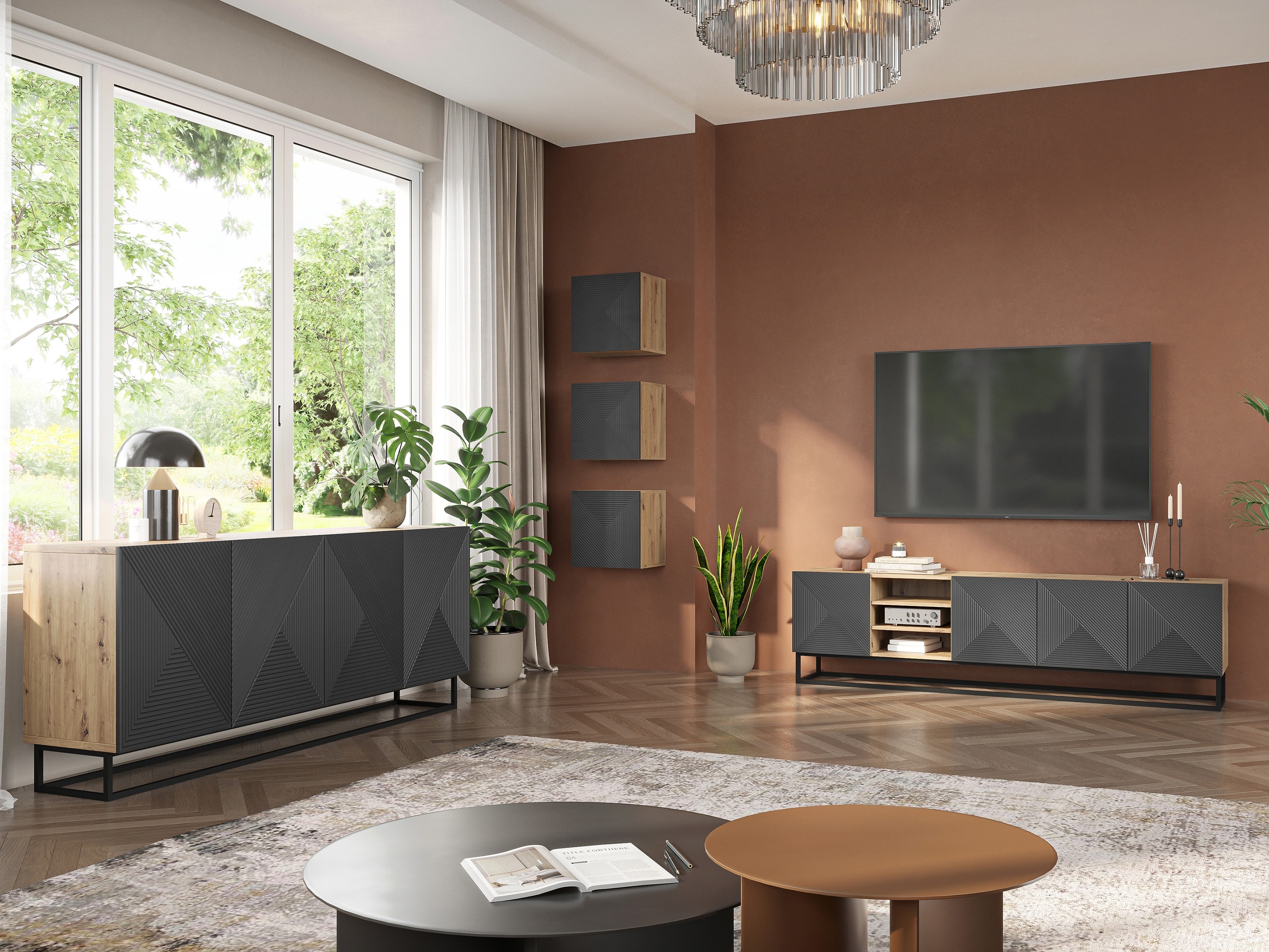 TV-alus Dortivi 106 (Artisan tamm + Matt hall)