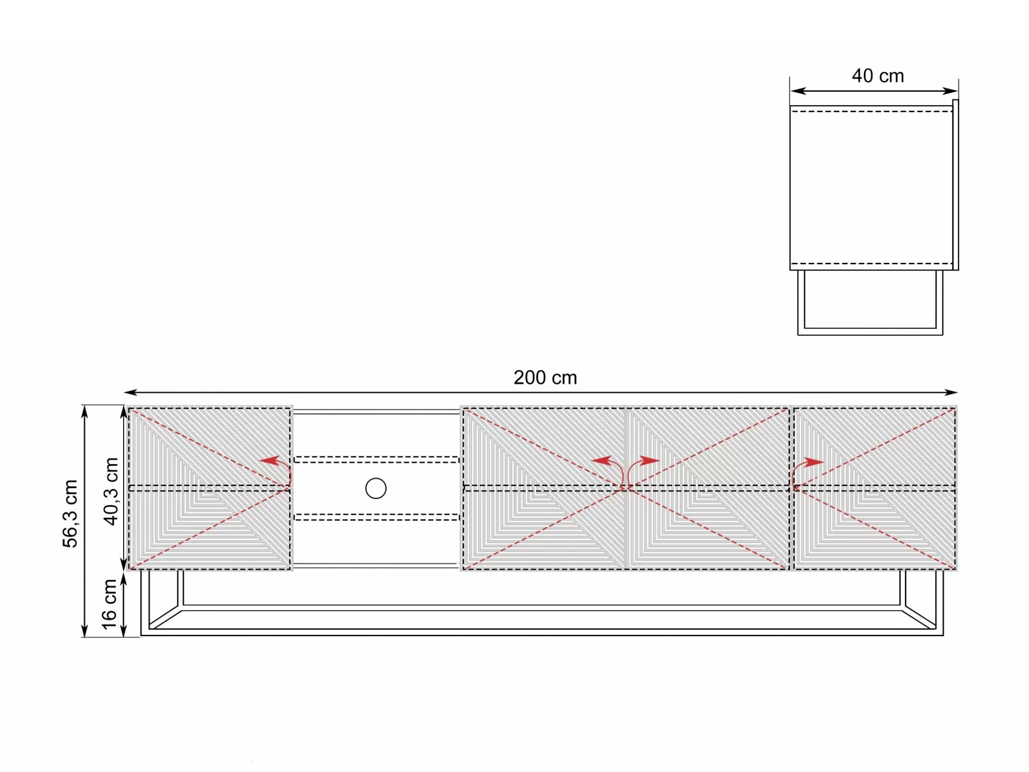 TV-alus Dortivi 106 (Artisan tamm + Matt hall)