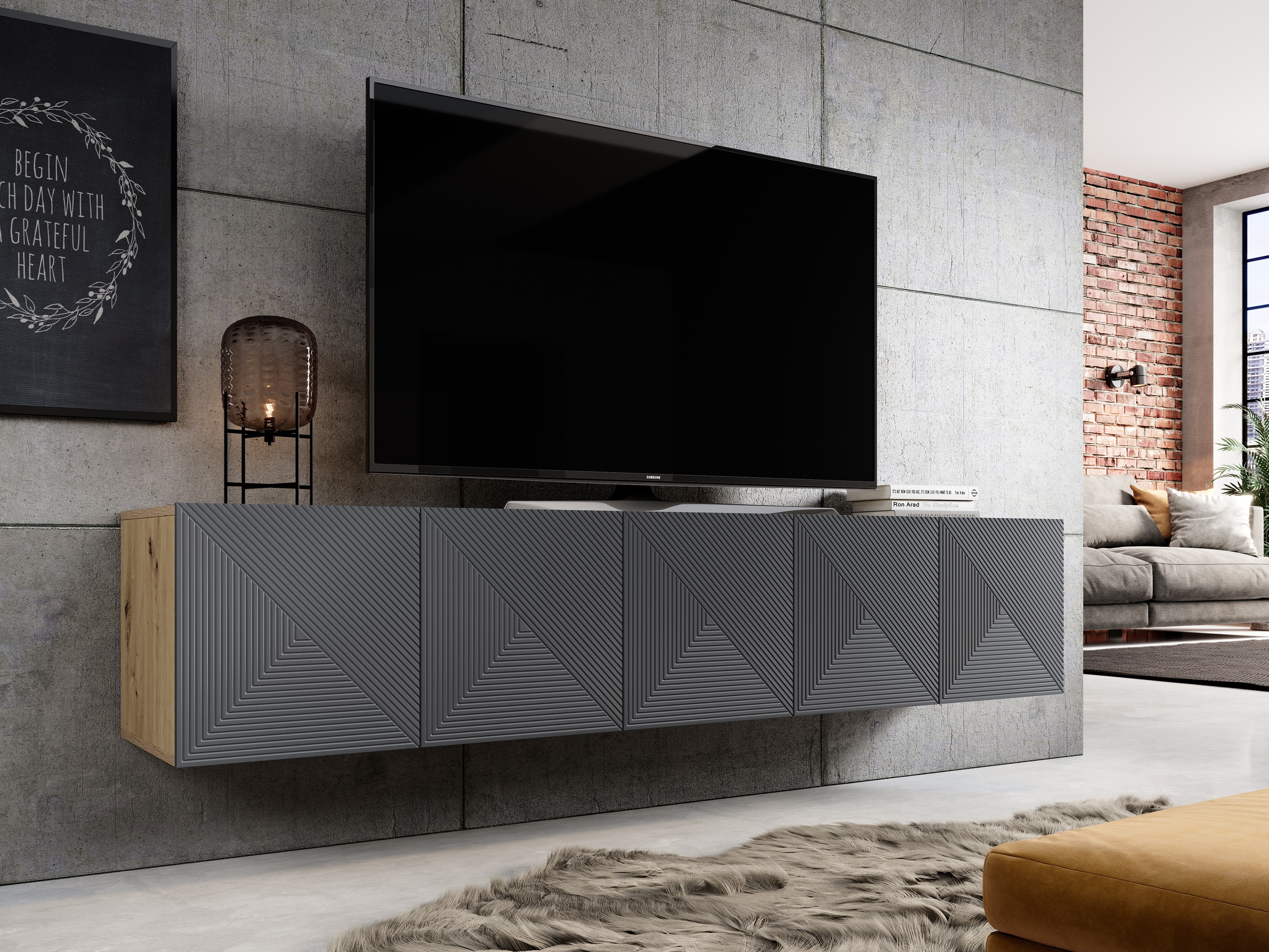 TV-alus Dortivi 107 (Artisan tamm + Matt hall)