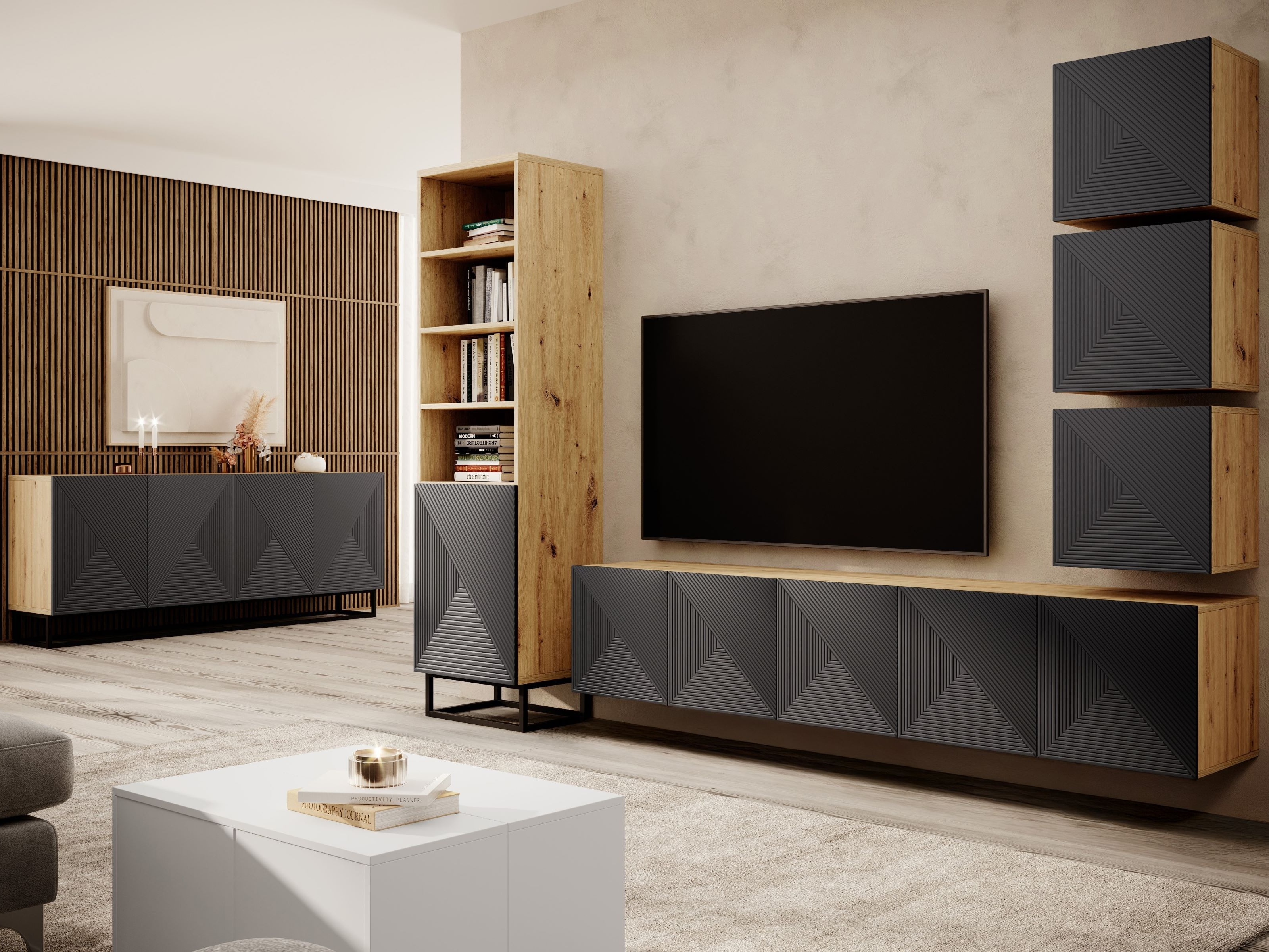 TV-alus Dortivi 107 (Artisan tamm + Matt hall)