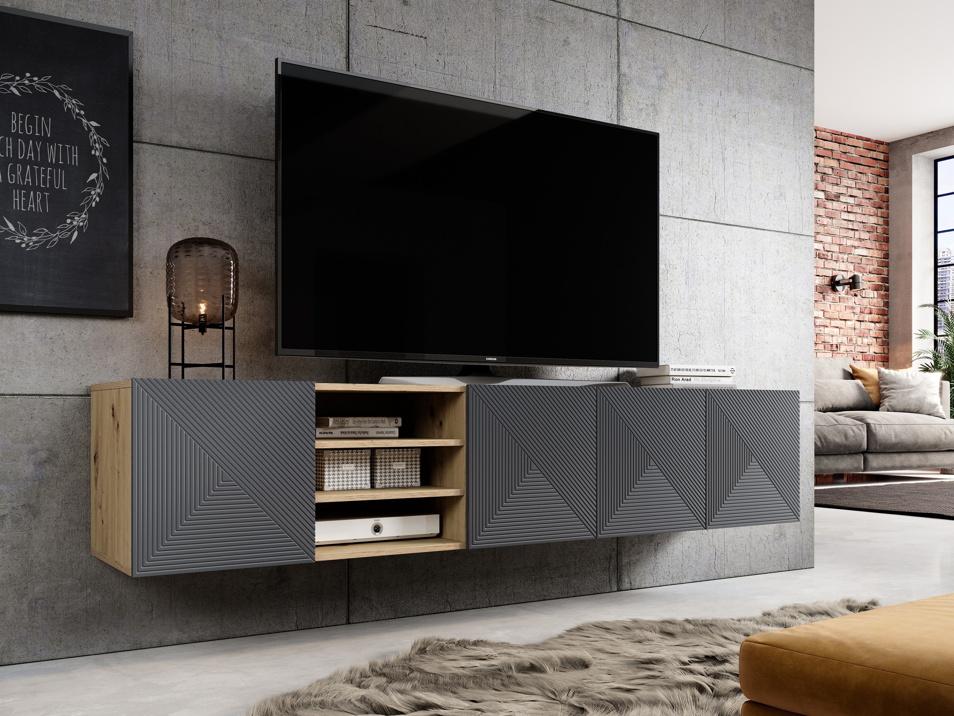 TV-alus Dortivi 108 (Artisan tamm + Matt hall)