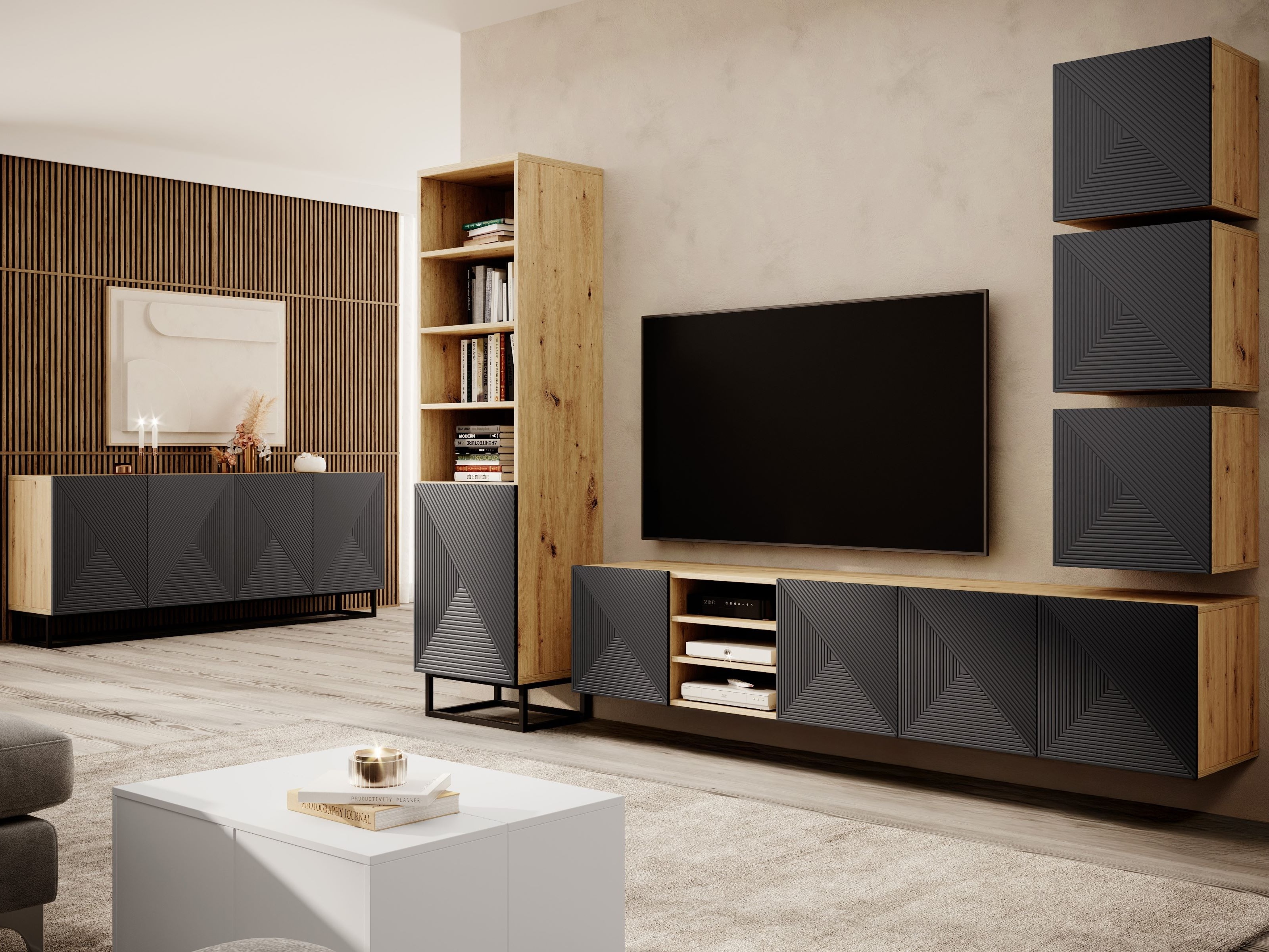 TV-alus Dortivi 108 (Artisan tamm + Matt hall)