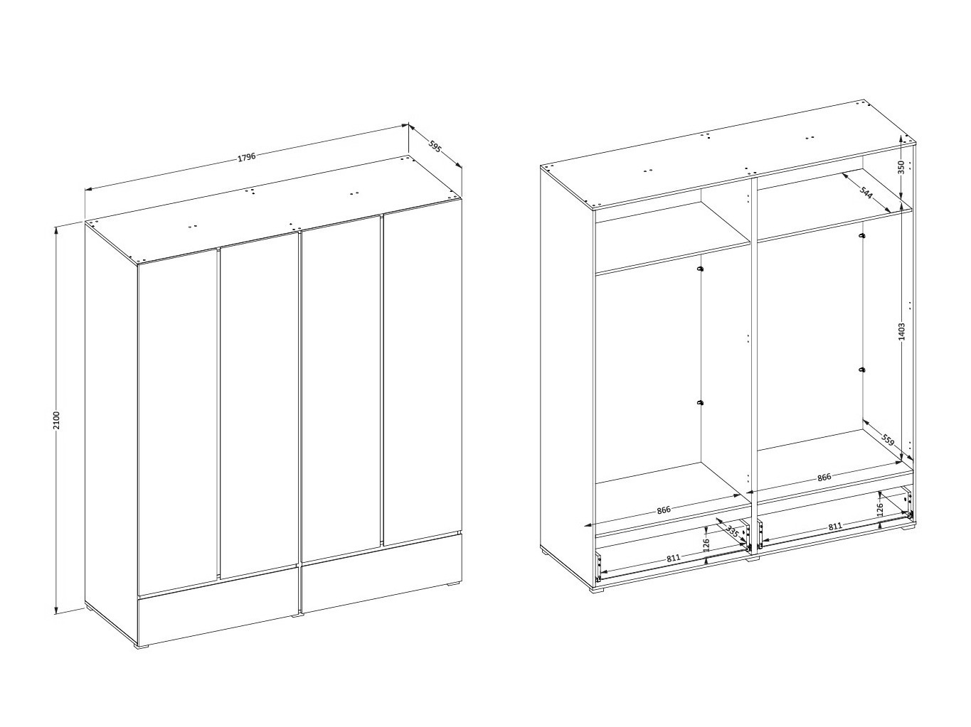 Riidekapp Alfere 119 (Roheline)