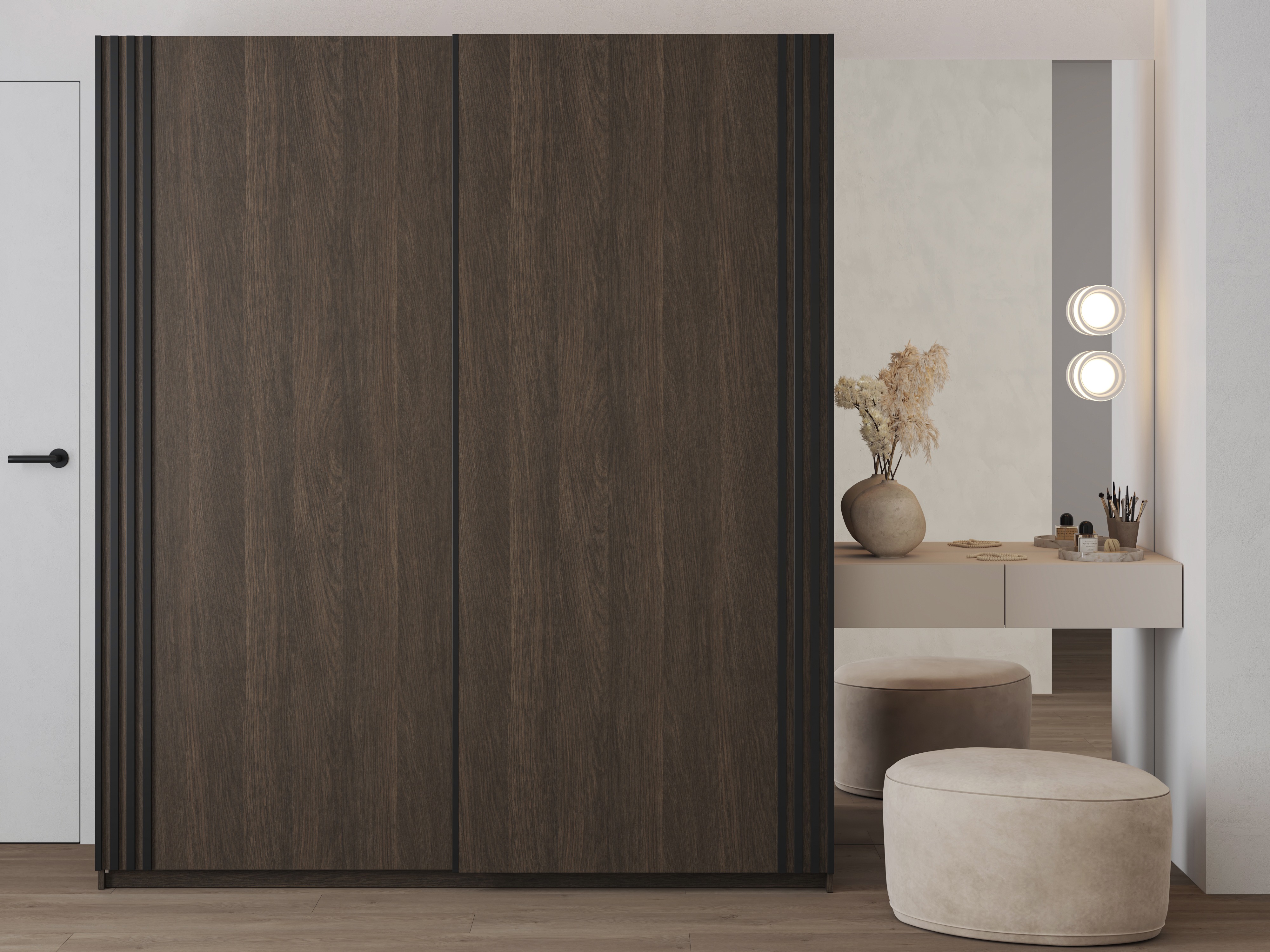 Riidekapp Austin 372 (Tume tamm + Must)