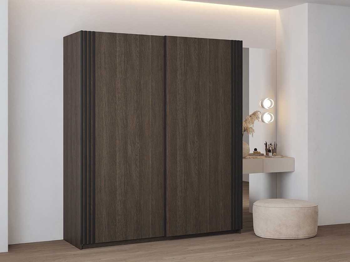 Riidekapp Austin 372 (Tume tamm + Must)