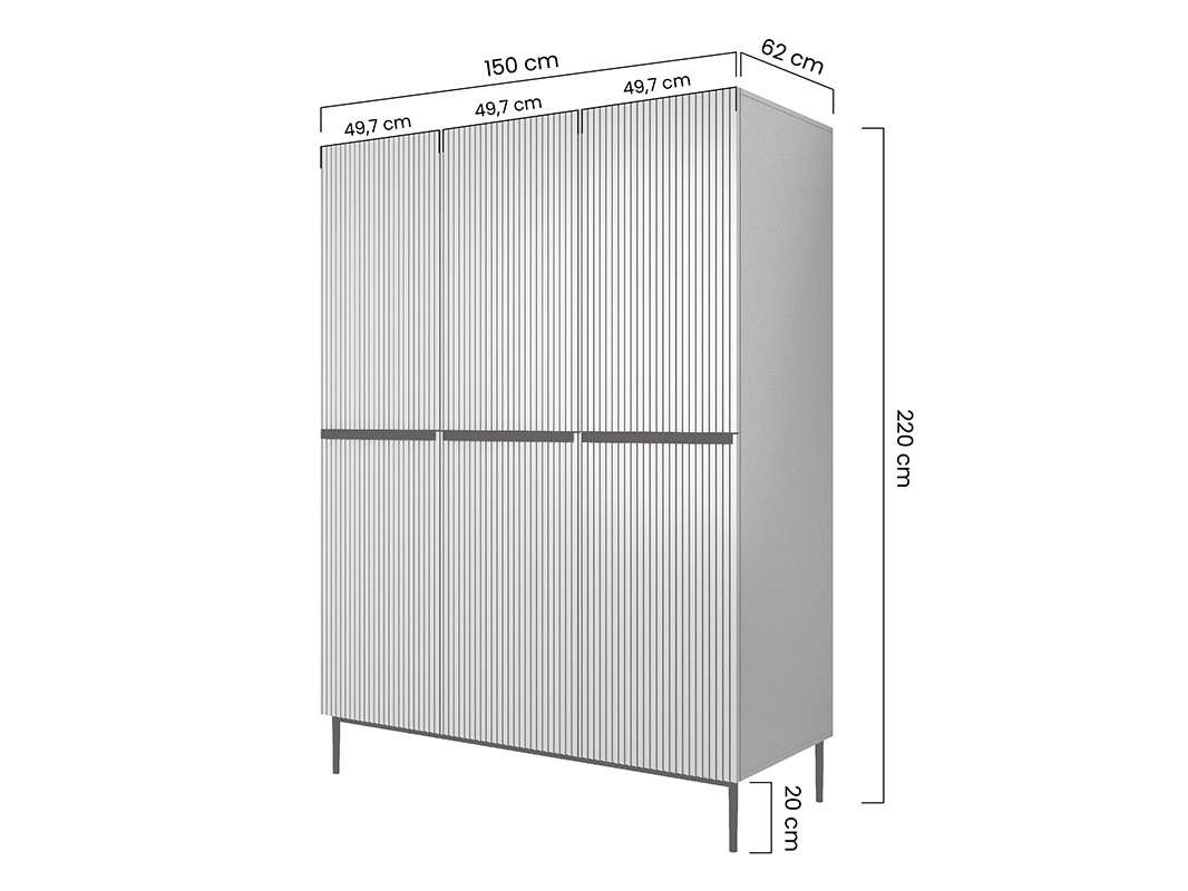 Riidekapp Melfelu 119 (Valge)