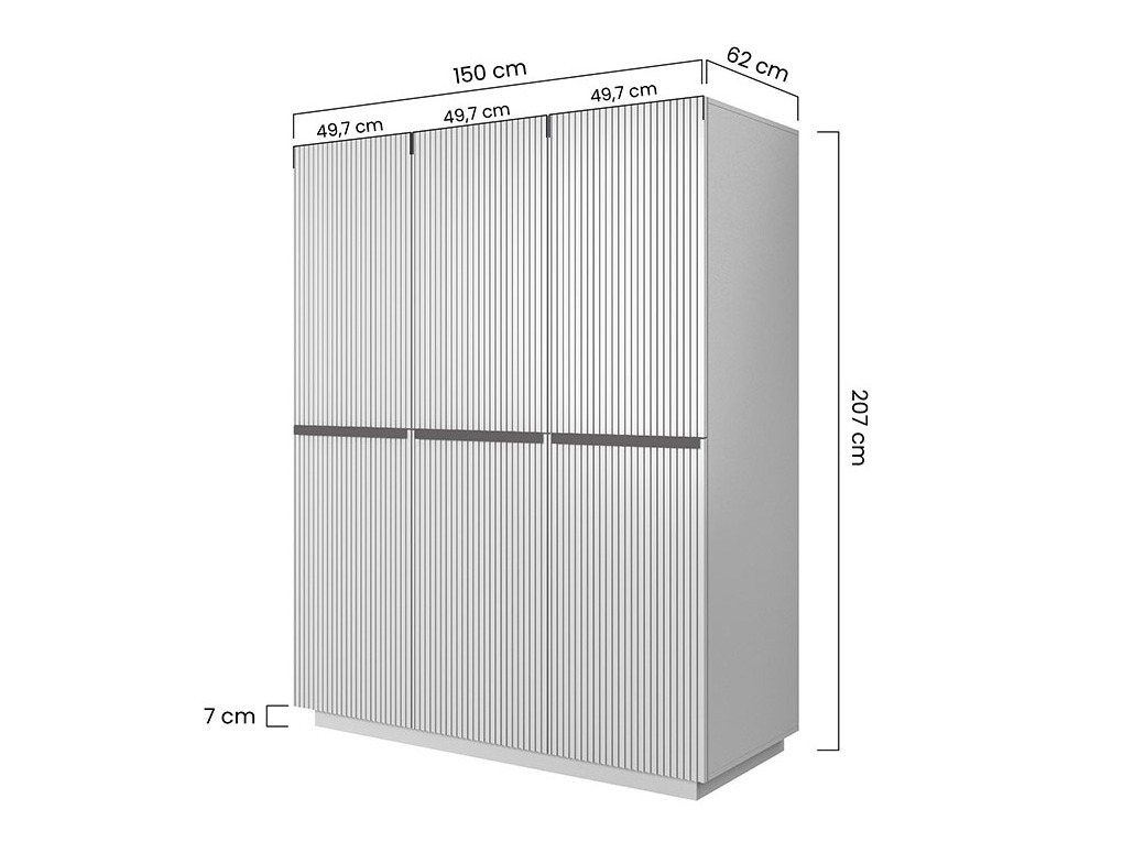 Riidekapp Melfelu 120 (Valge)