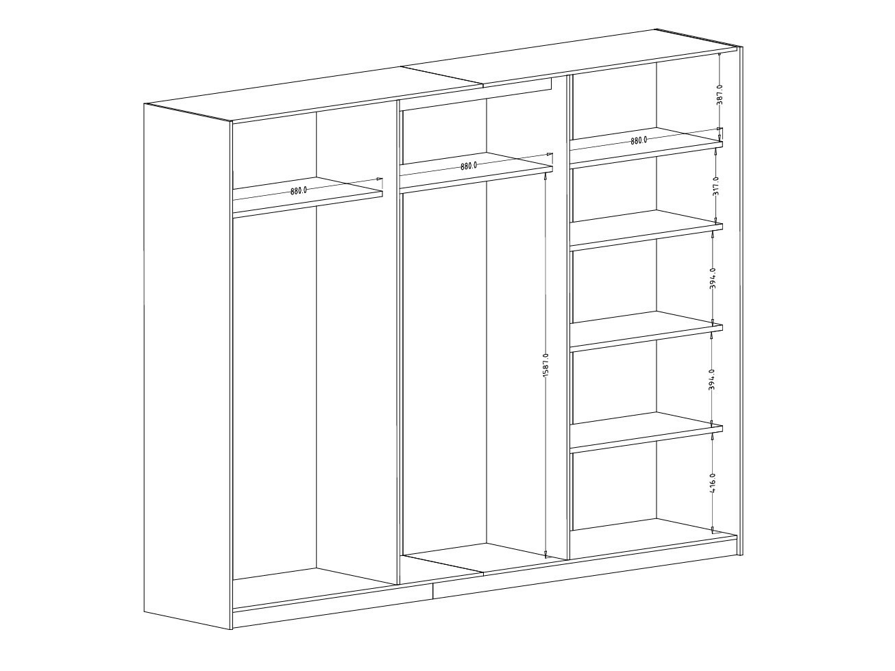 Riidekapp Austin 370 (Tamm)