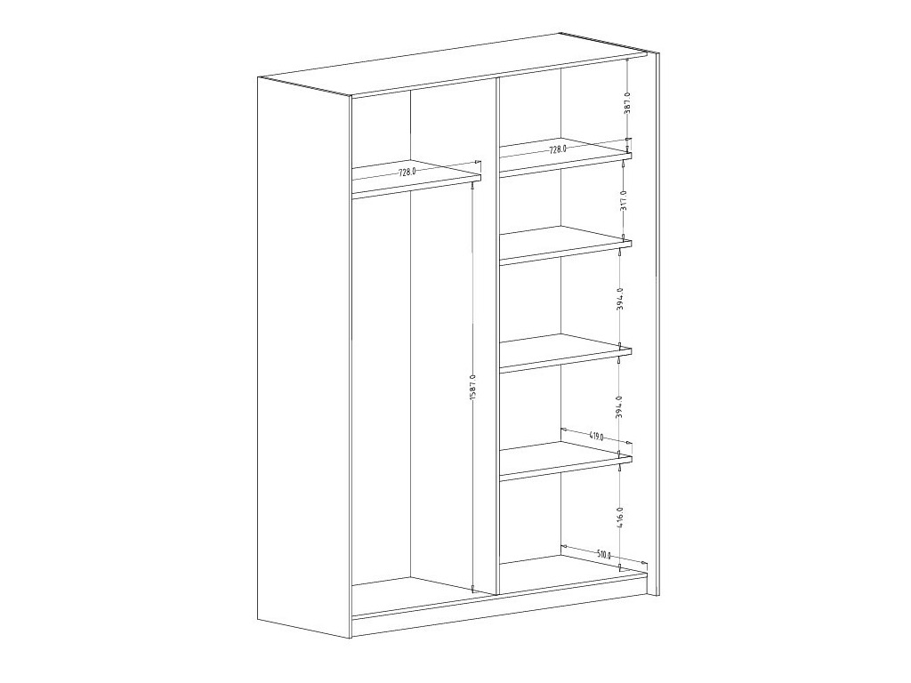 Riidekapp Austin 371 (Beež)