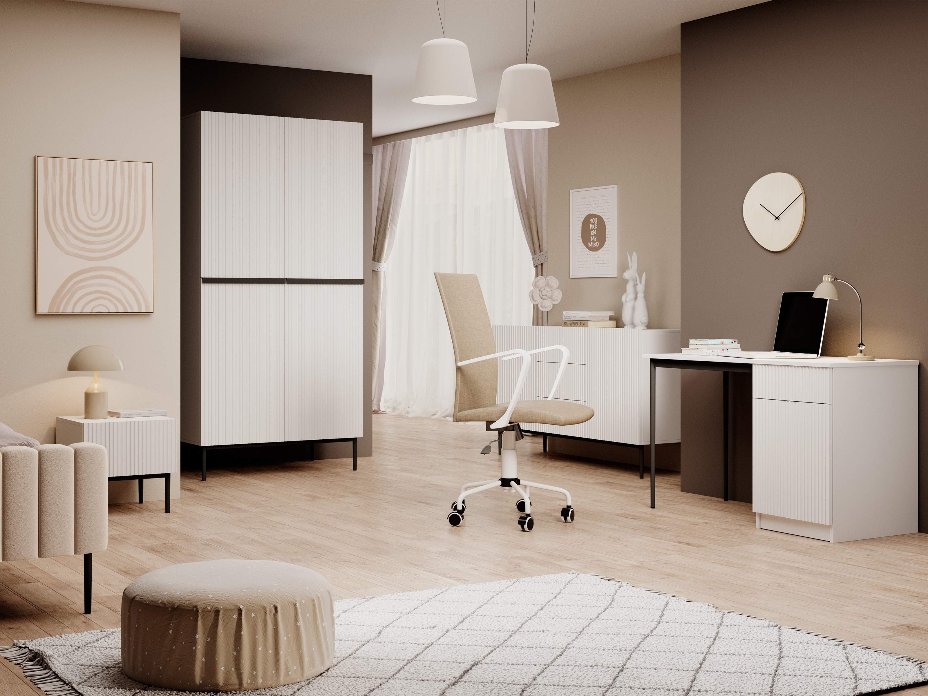 Riidekapp Melfelu 133 (Valge)