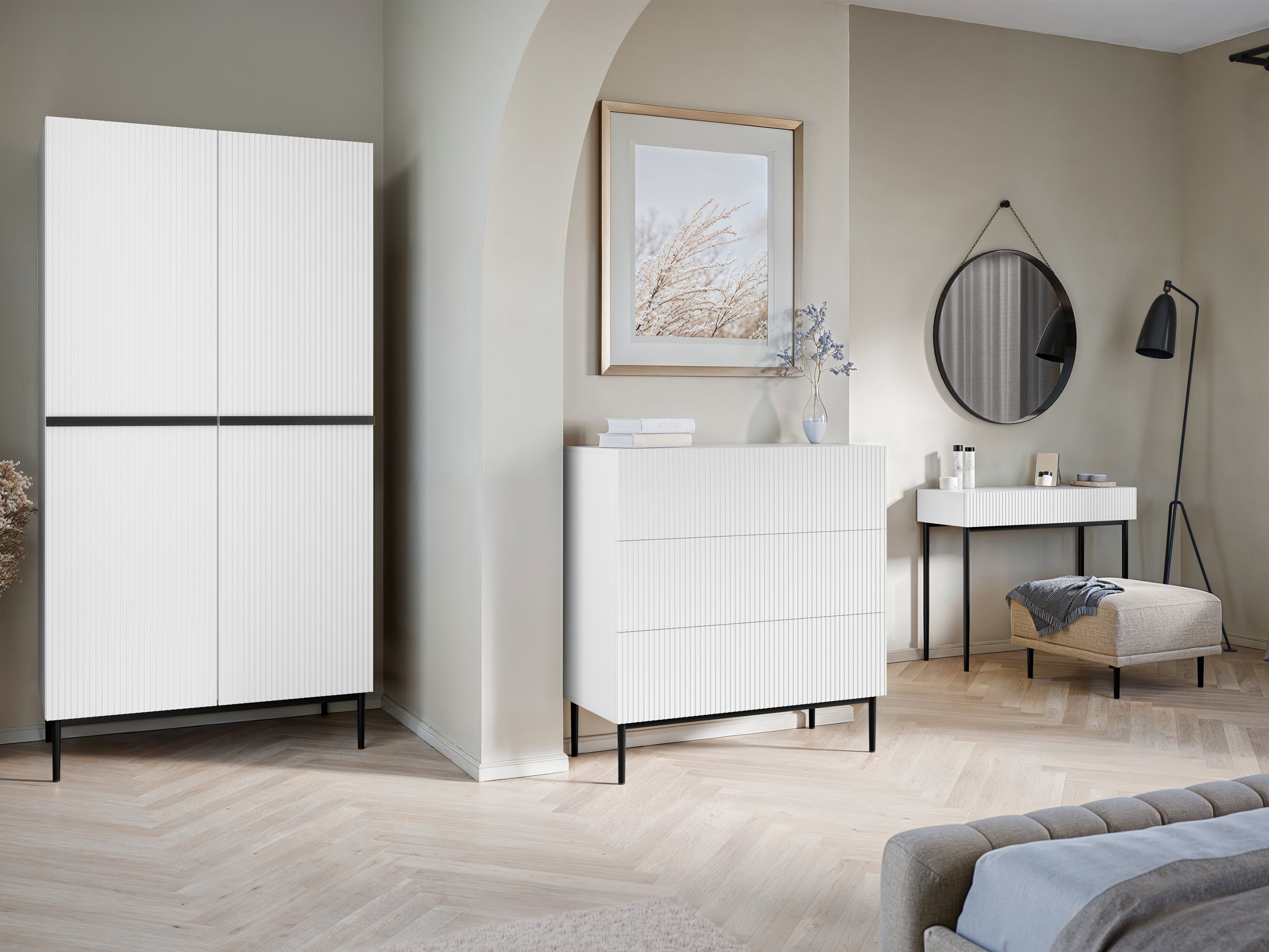 Riidekapp Melfelu 134 (Valge)