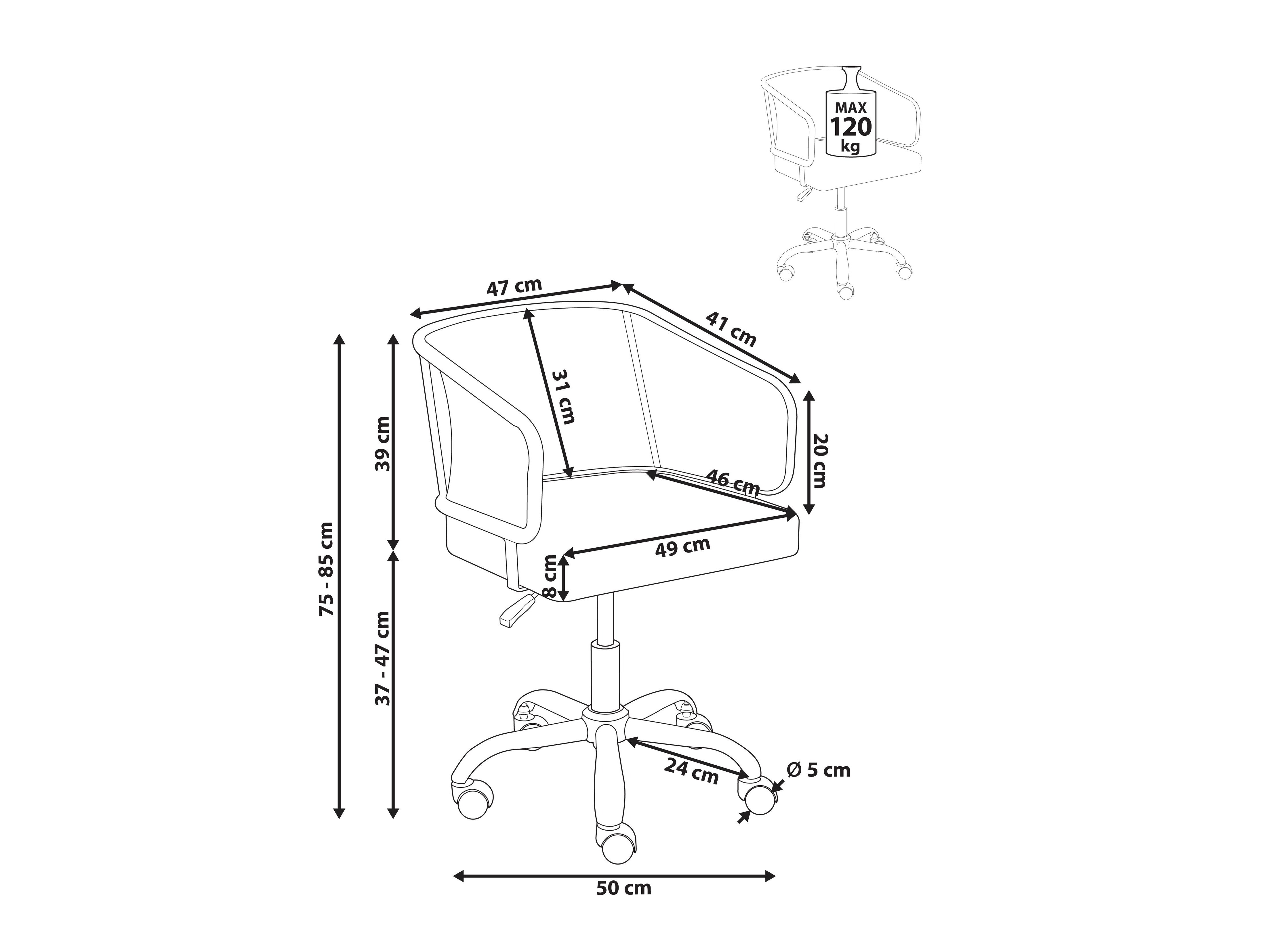Kontoritool Berwyn 2767 (Must)