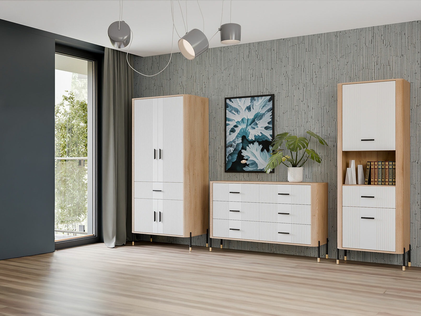 Riidekapp Flosora 133 (Valge)