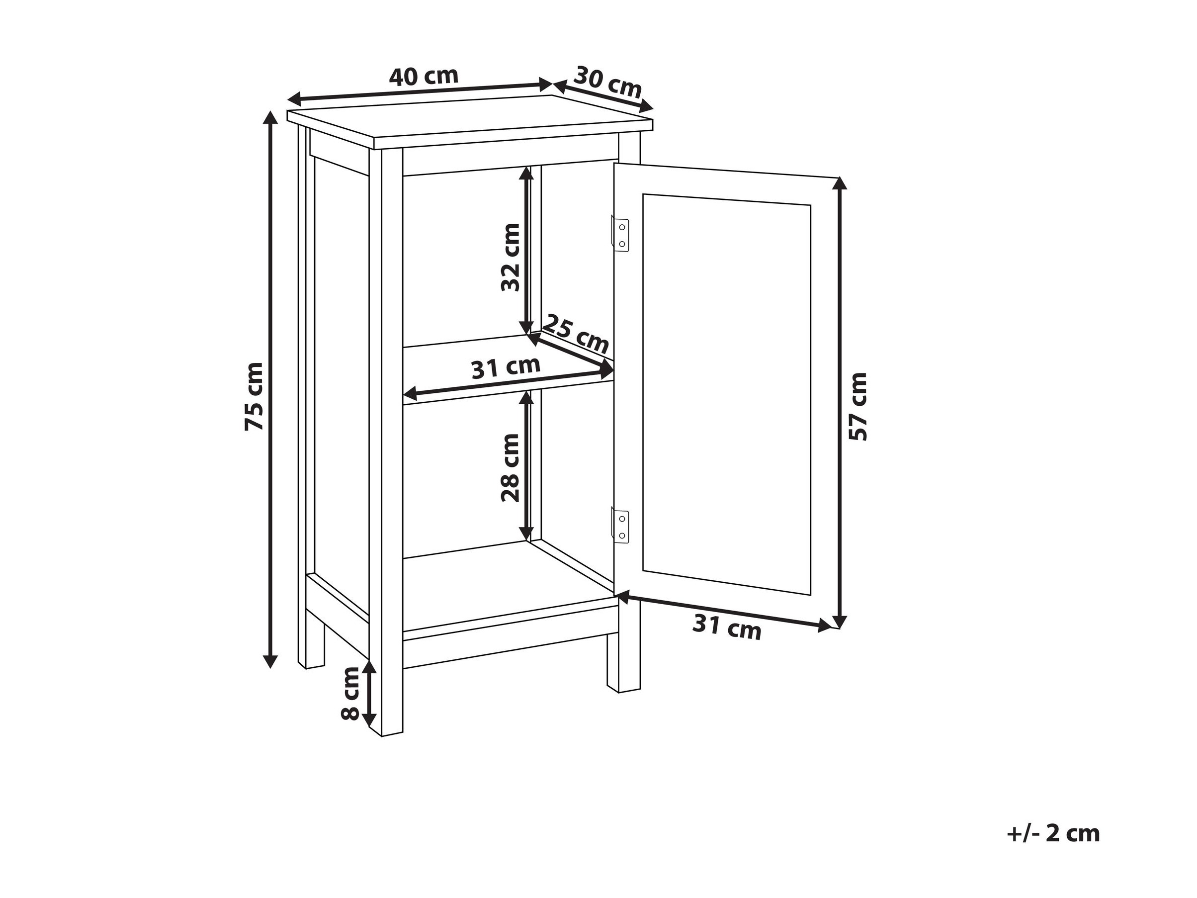 Vannitoa põrandakapp Berwyn 2801