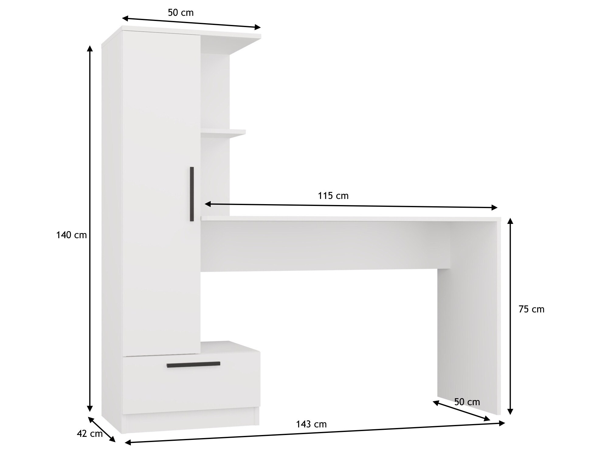 Kirjutuslaud Mandeville 321 (Valge)