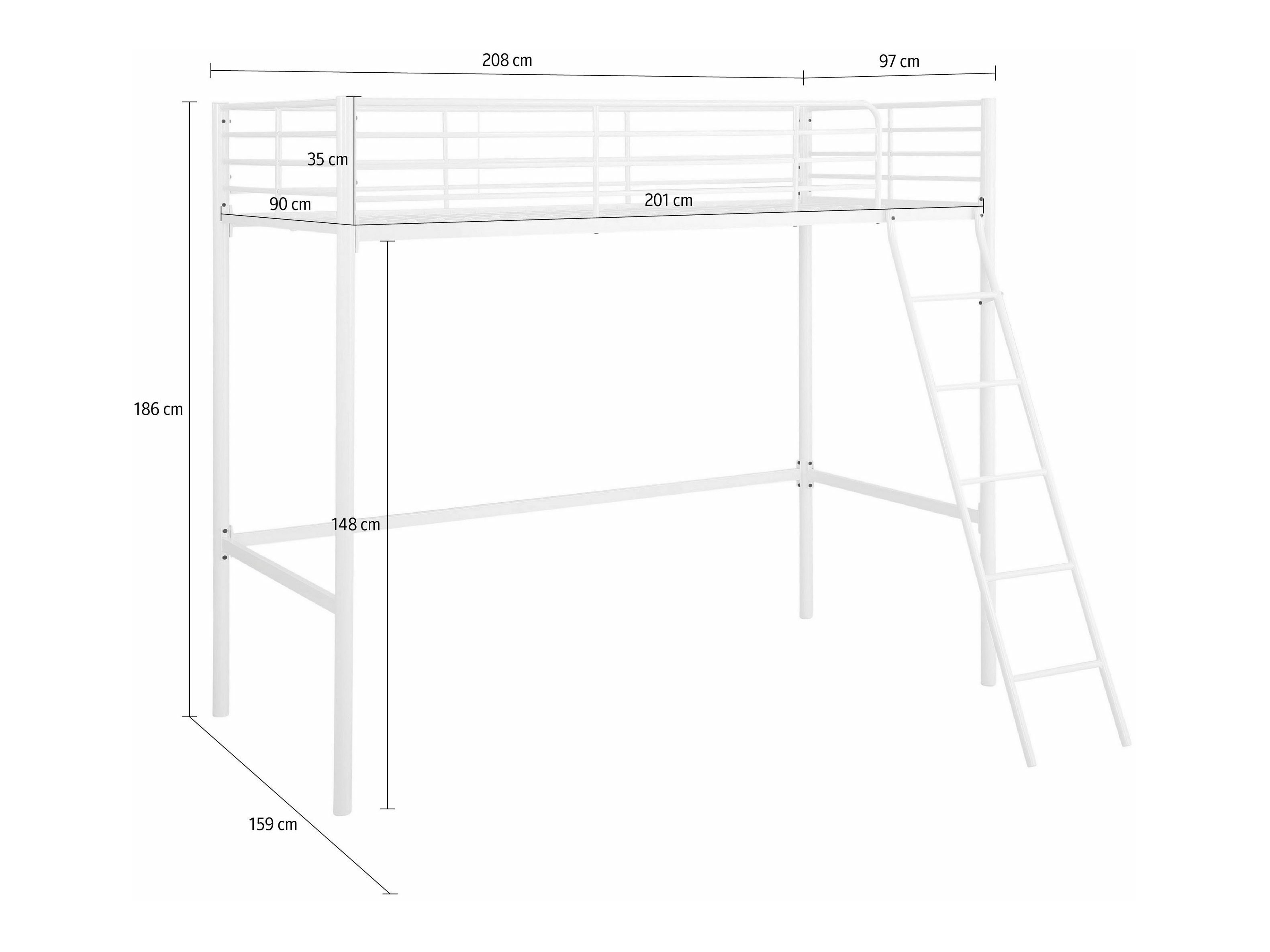 Kõrge voodi Denton 1507 (Valge)