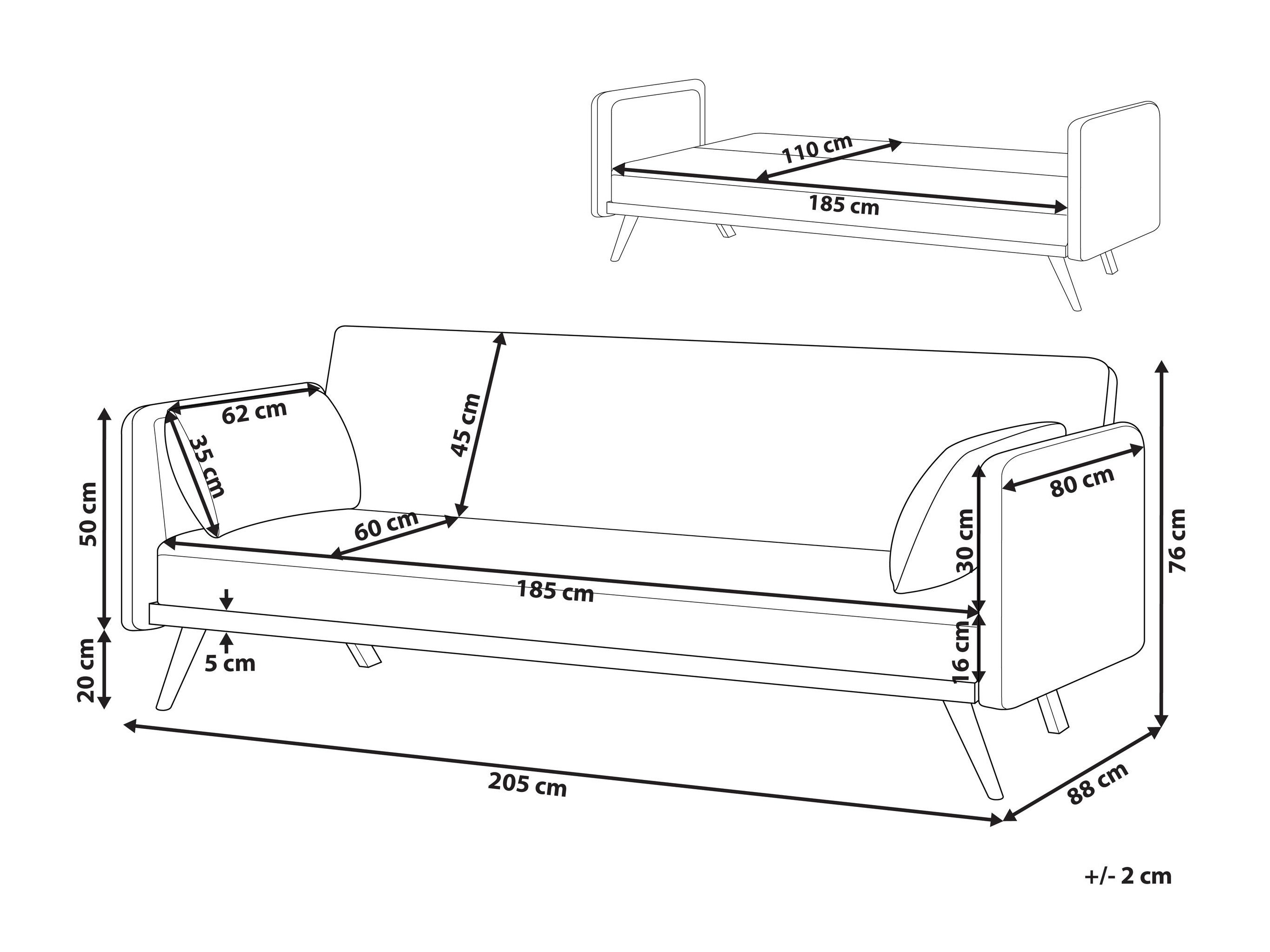 Diivanvoodi Berwyn 2821 (Ecru valge)