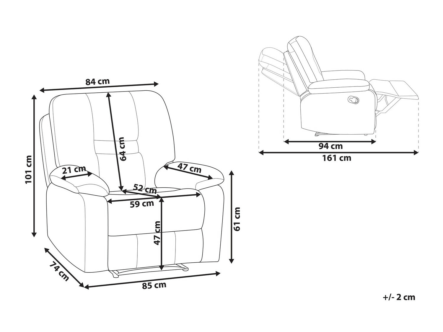 Tugitool recliner Tivlira 109 (Tumehall)