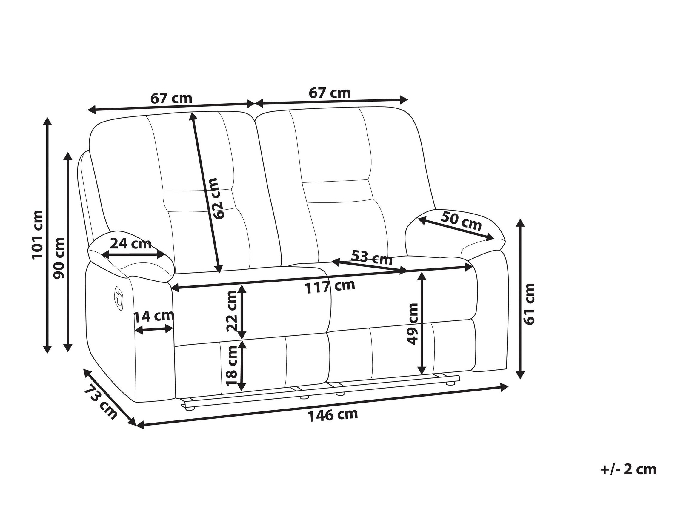 Diivan recliner Tivlira 110 (Beež)