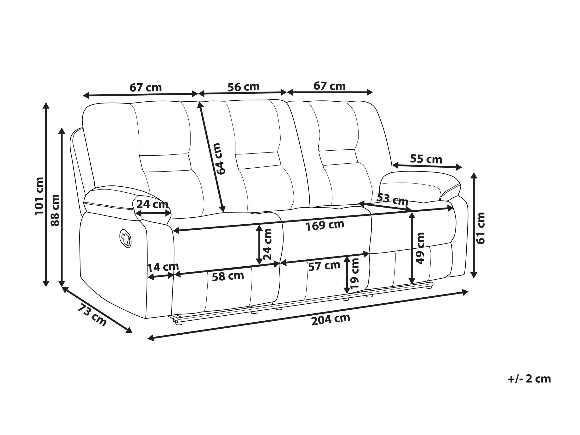 Diivan recliner Tivlira 111 (Beež)