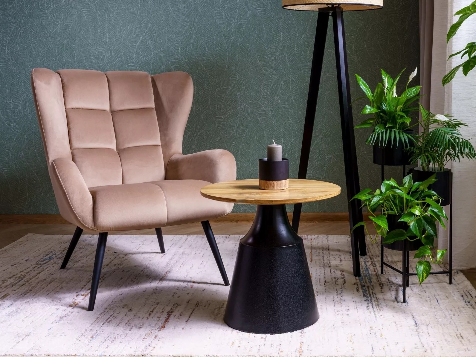 Diivanilaudade komplekt Detroit 908 (Must + Artisan tamm)