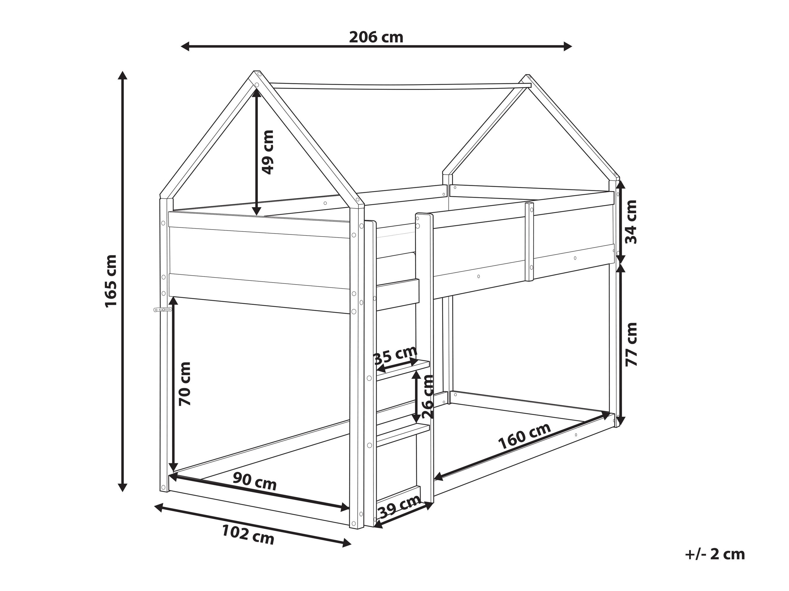 Kõrge voodi Berwyn 2830 (Valge)