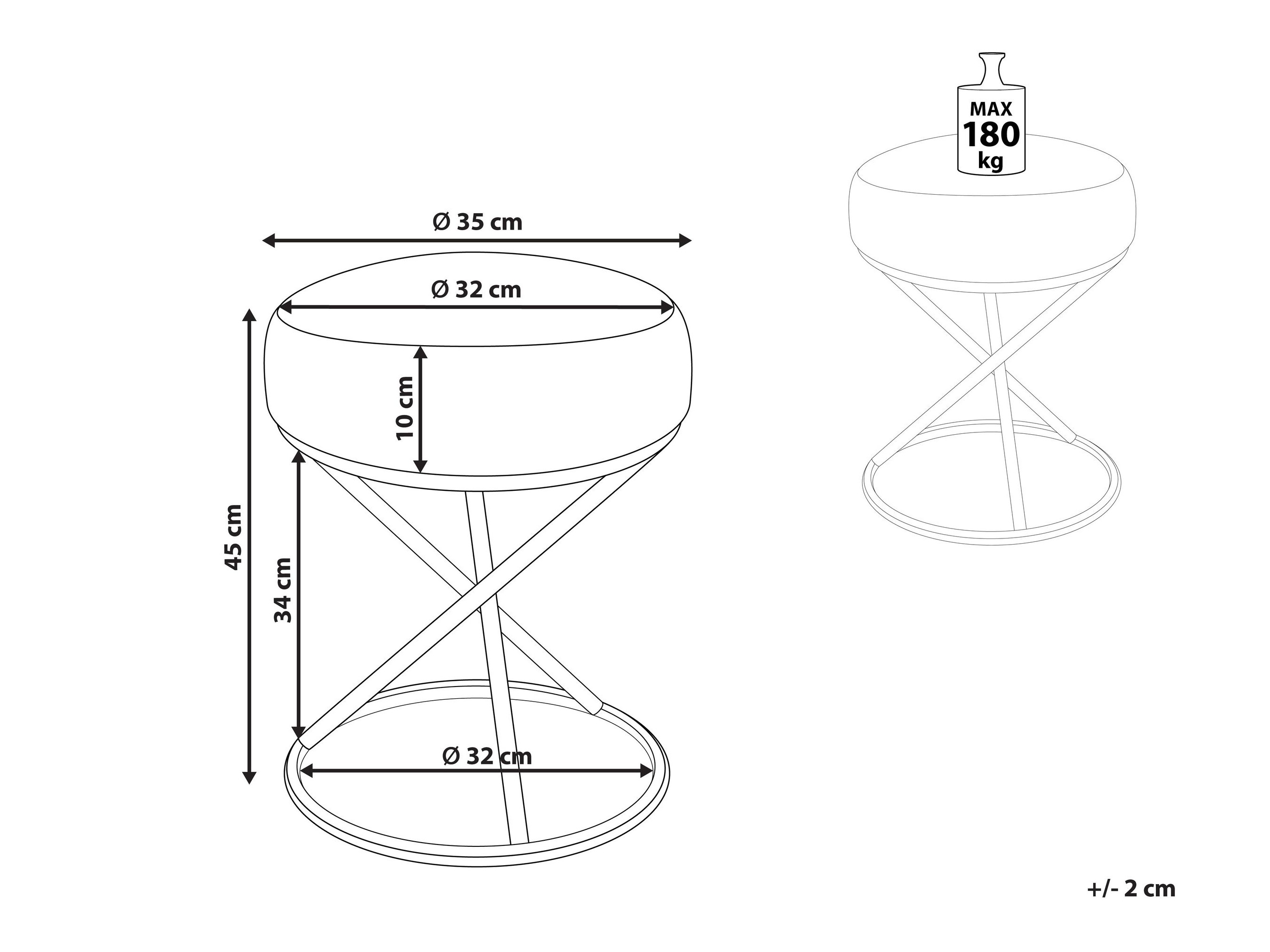 Taburet Berwyn 2839 (Valge)