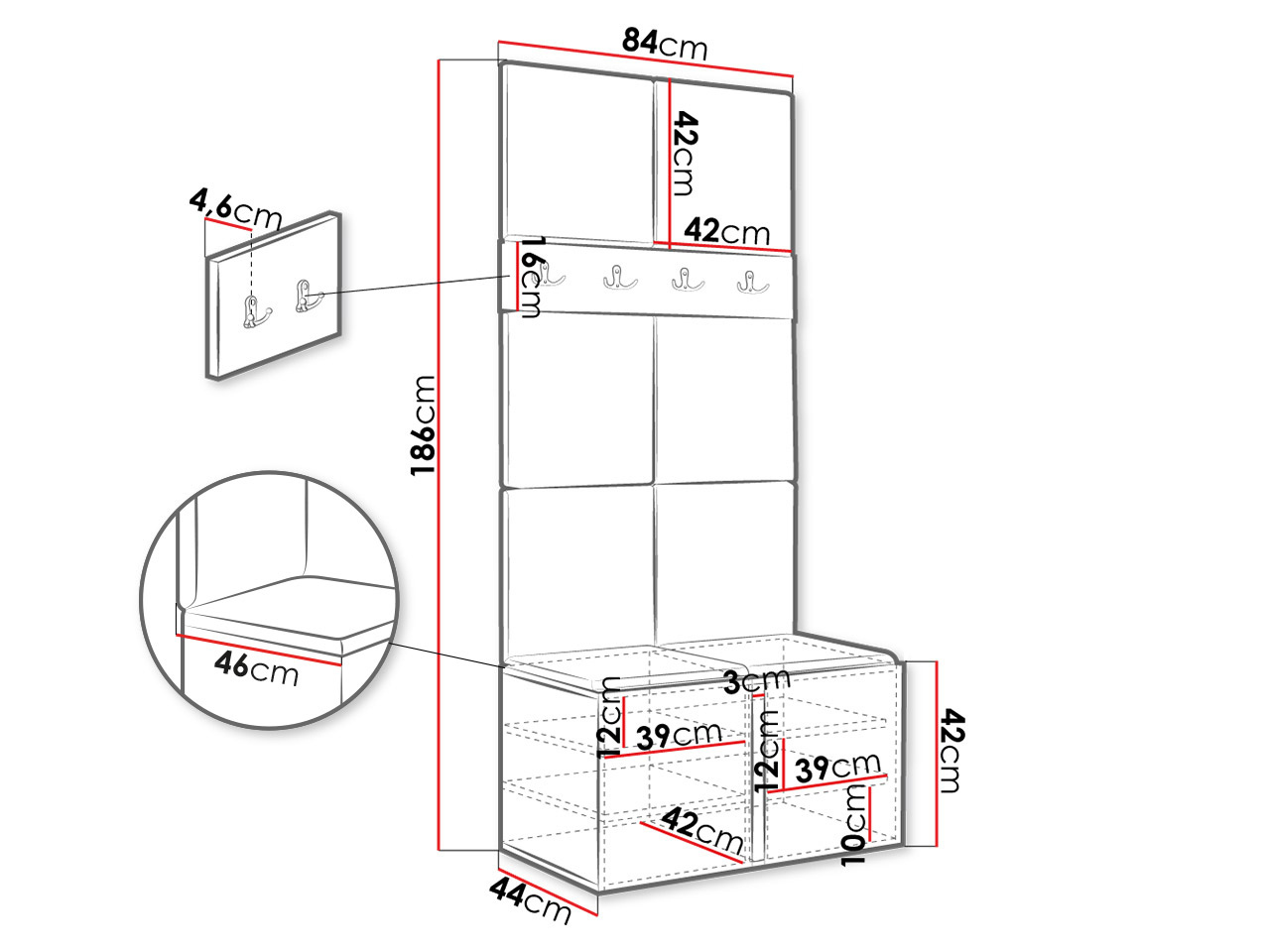 Esikukomplekt Hartford 267 (Grafiit)