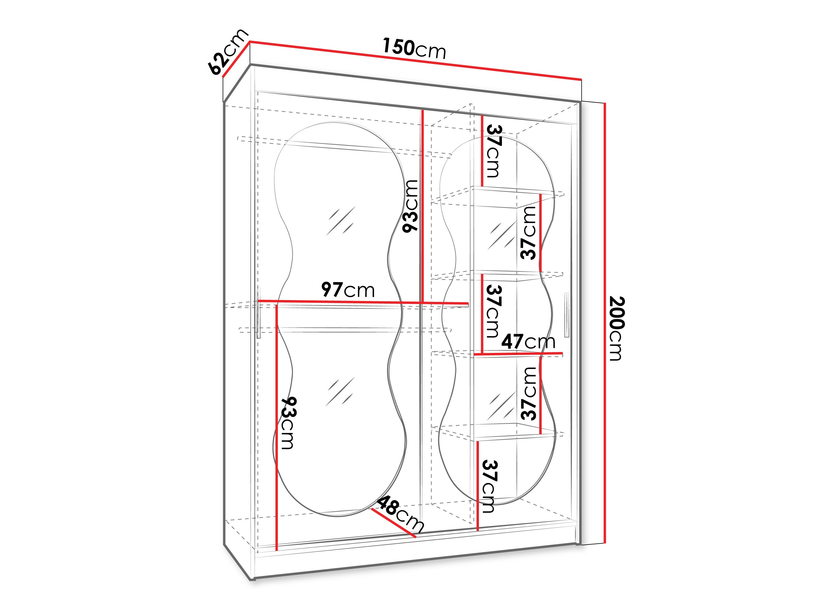 Riidekapp Hartford 528 (Must)