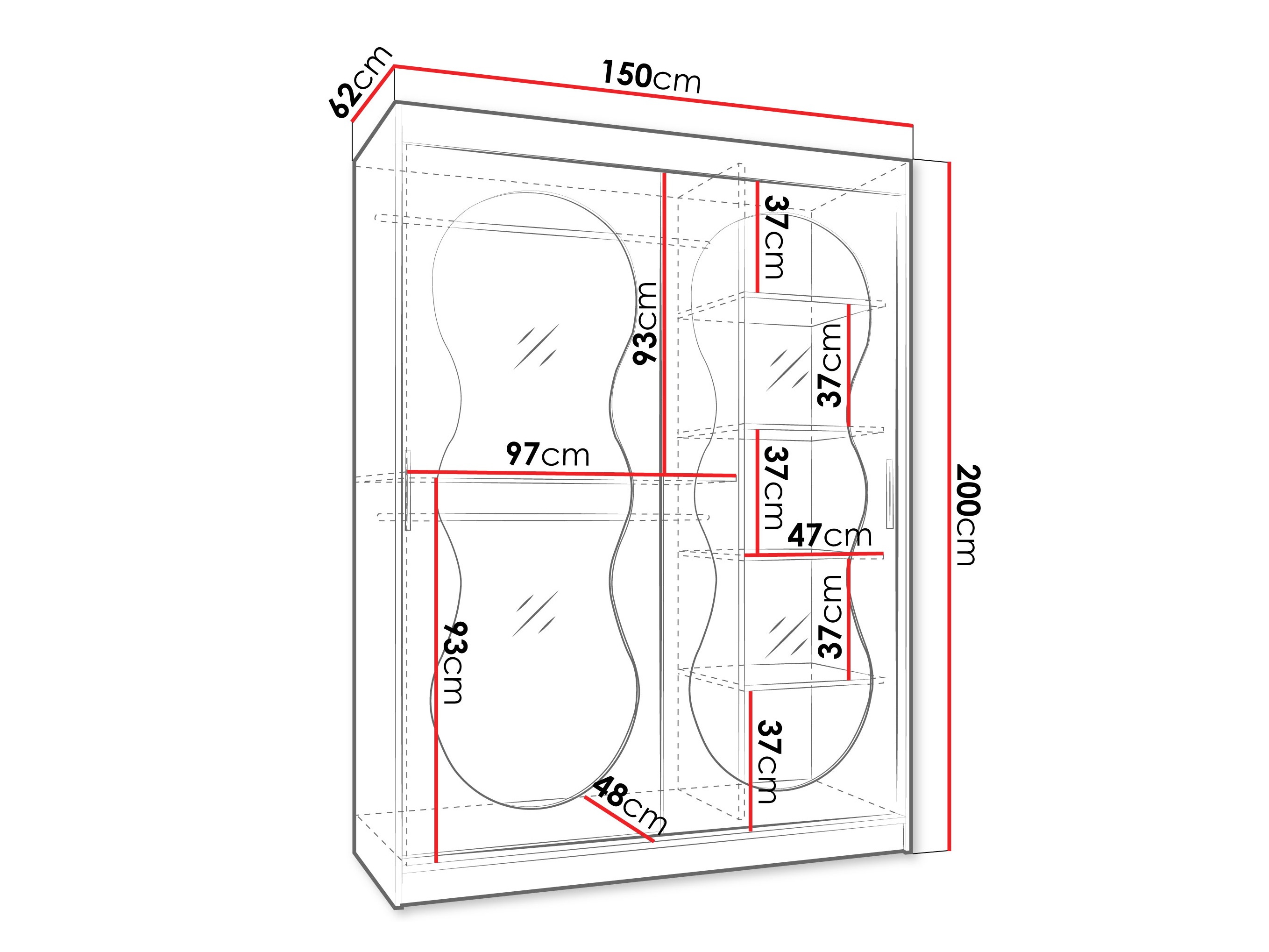 Riidekapp Hartford 528 (Must)