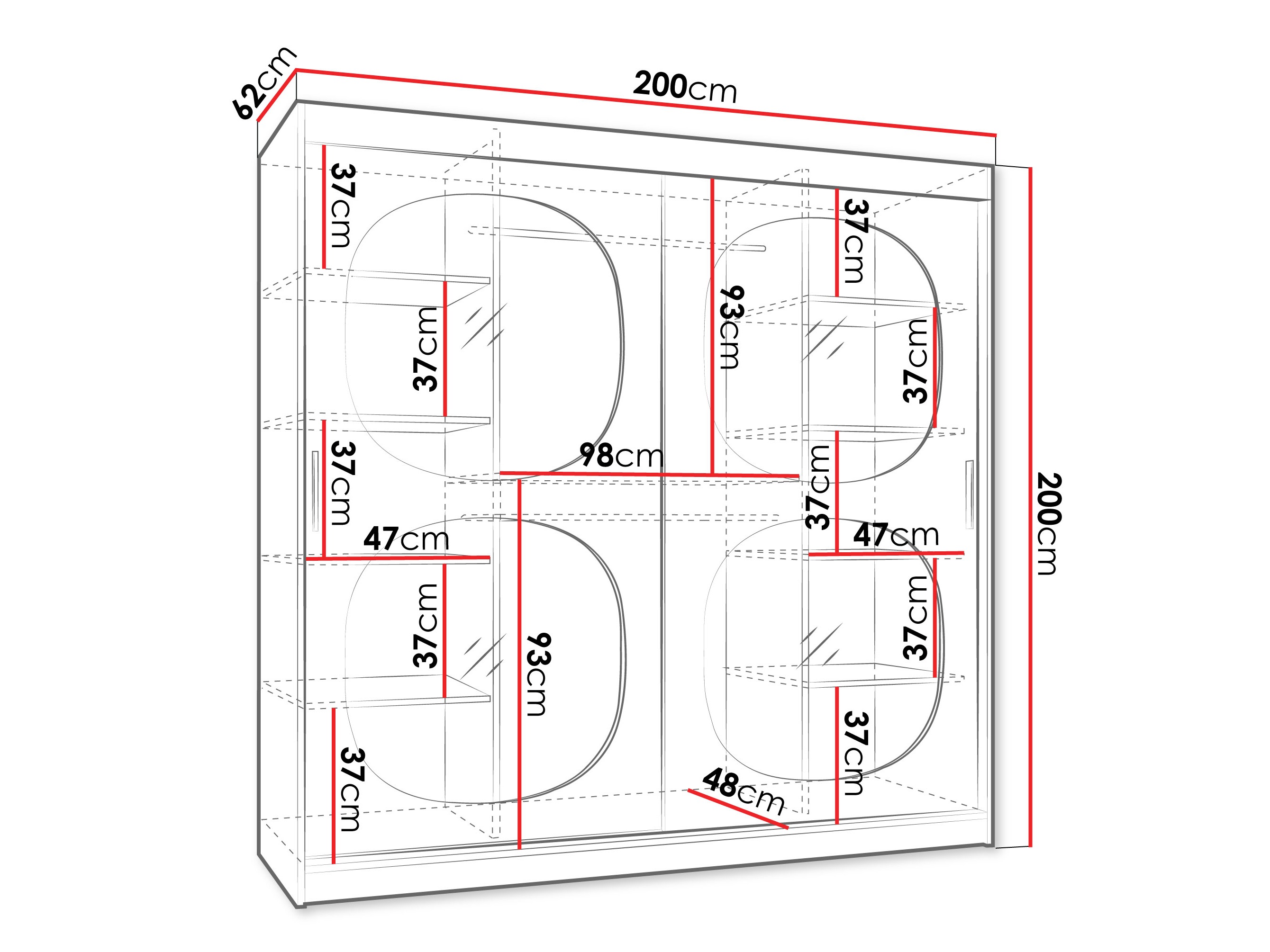 Riidekapp Hartford 531 (Must)