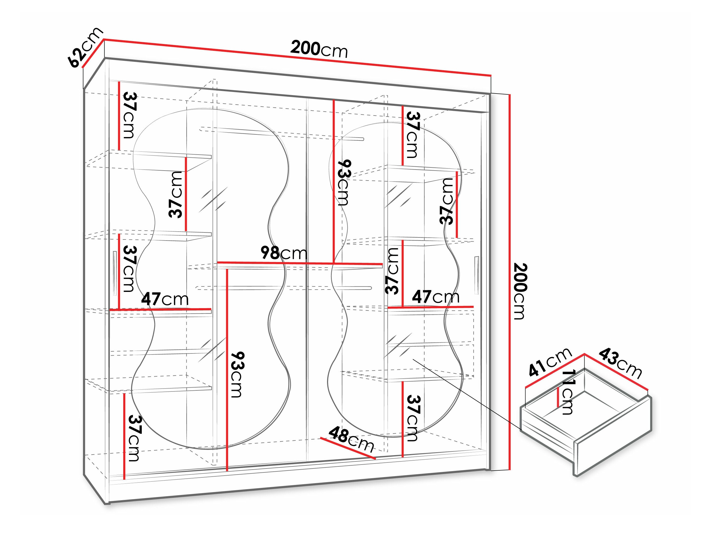 Riidekapp Hartford 532 (Kašmiir)