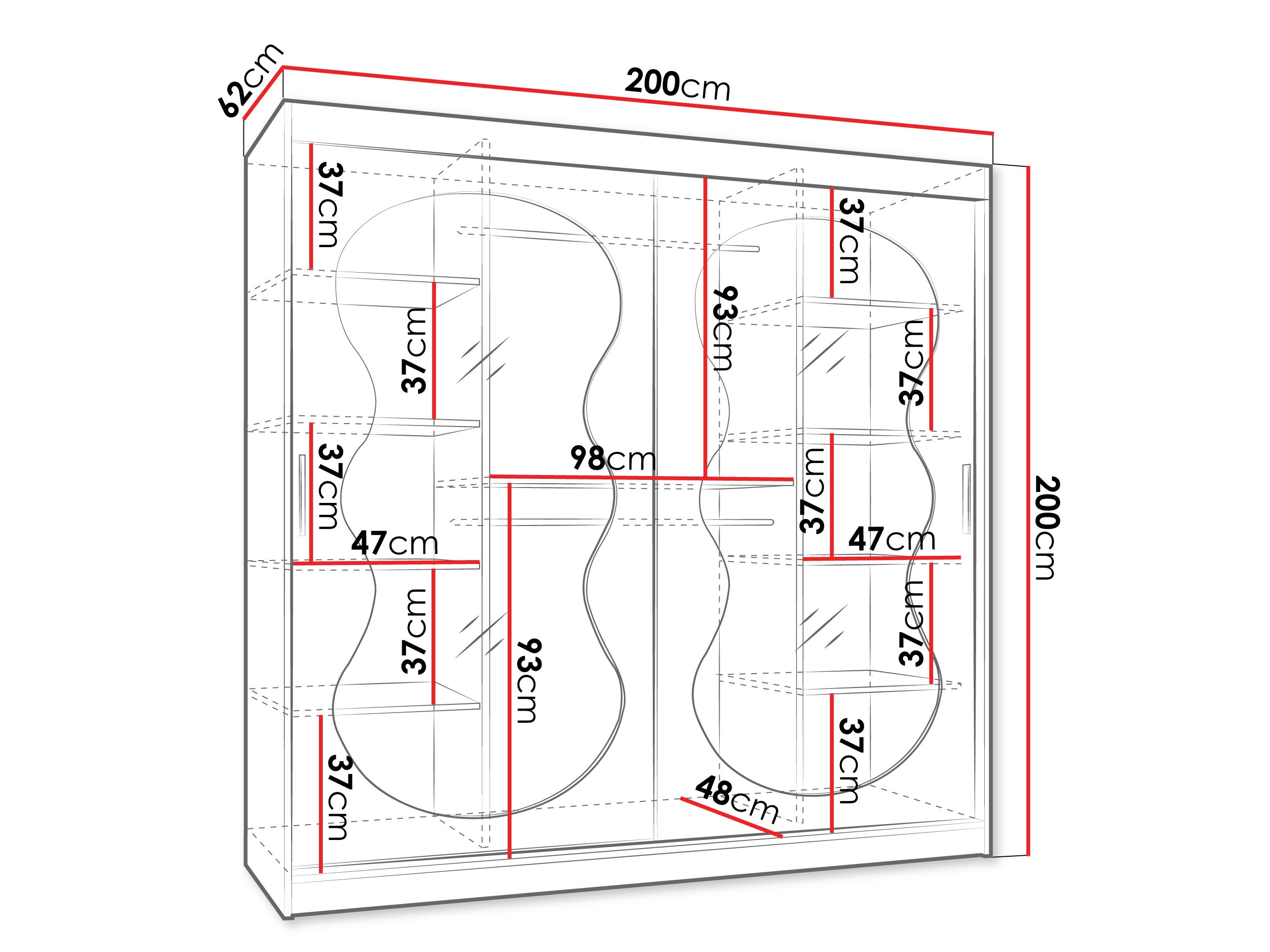Riidekapp Hartford 532 (Must)