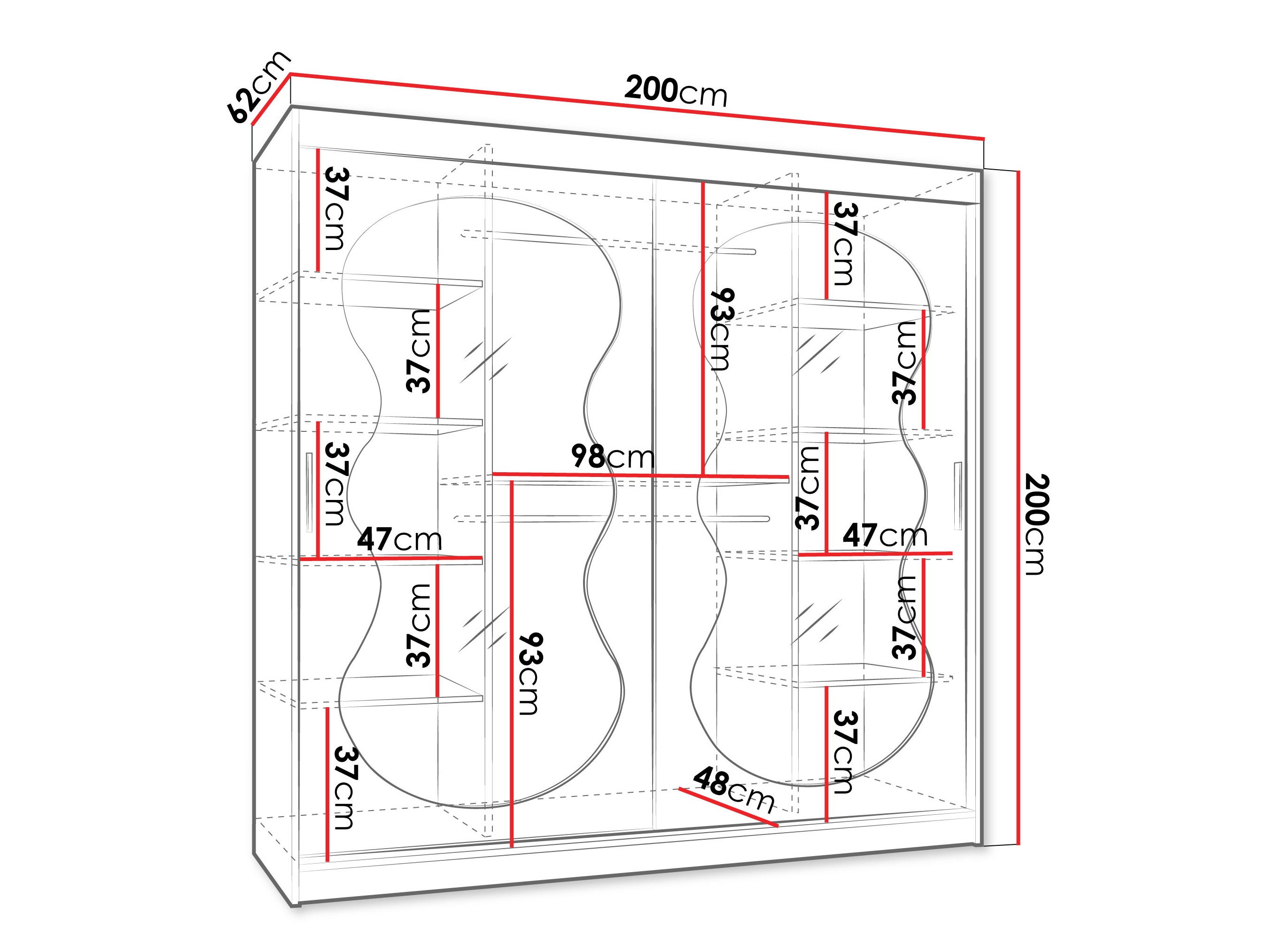 Riidekapp Hartford 532 (Must)