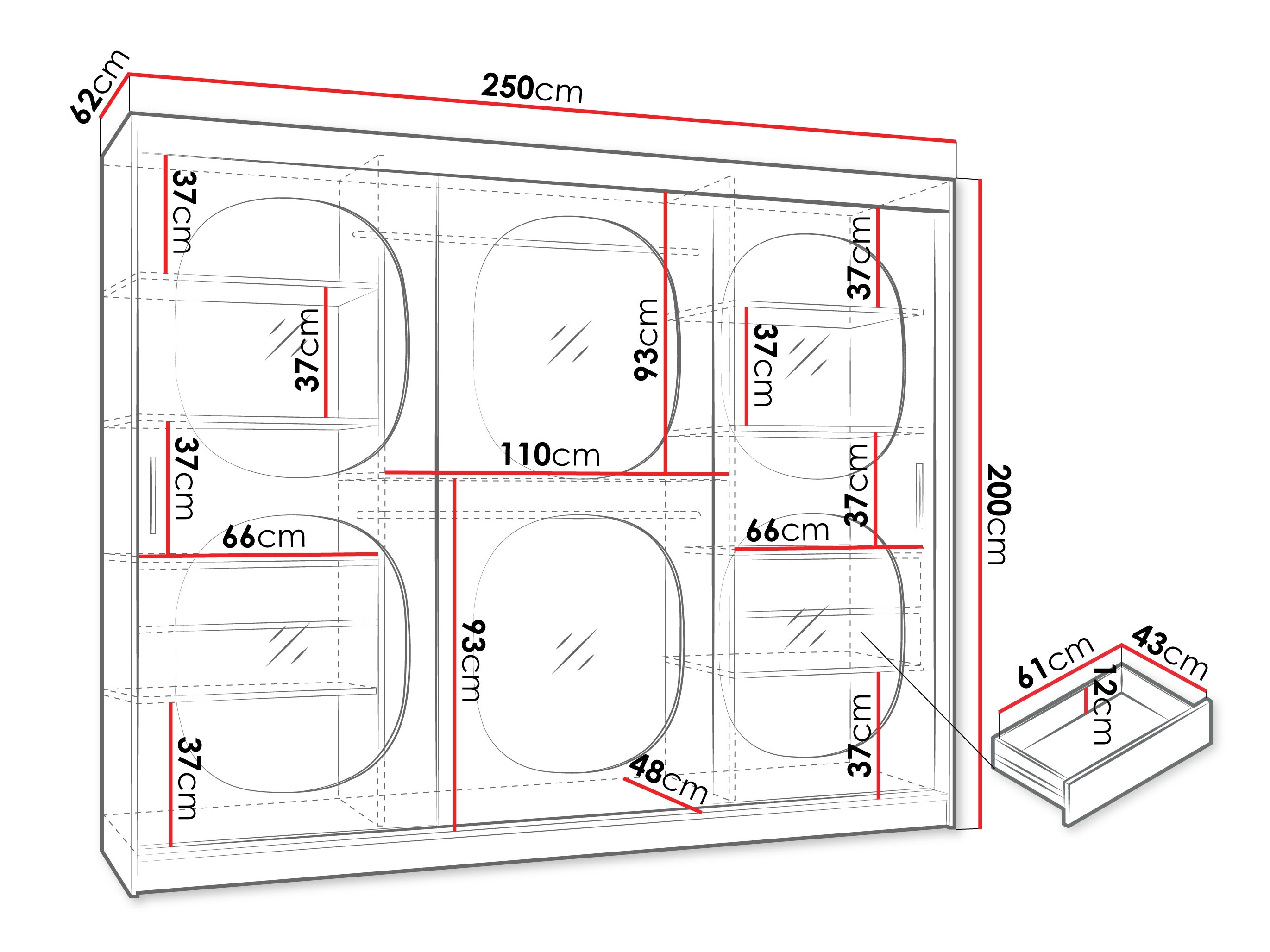 Riidekapp Hartford 533 (Must)