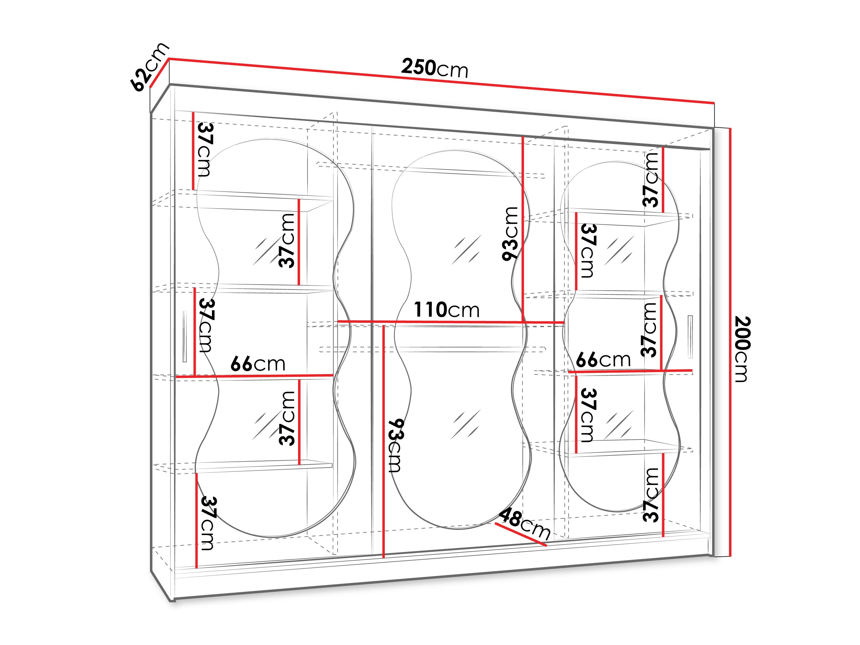 Riidekapp Hartford 534 (Must)