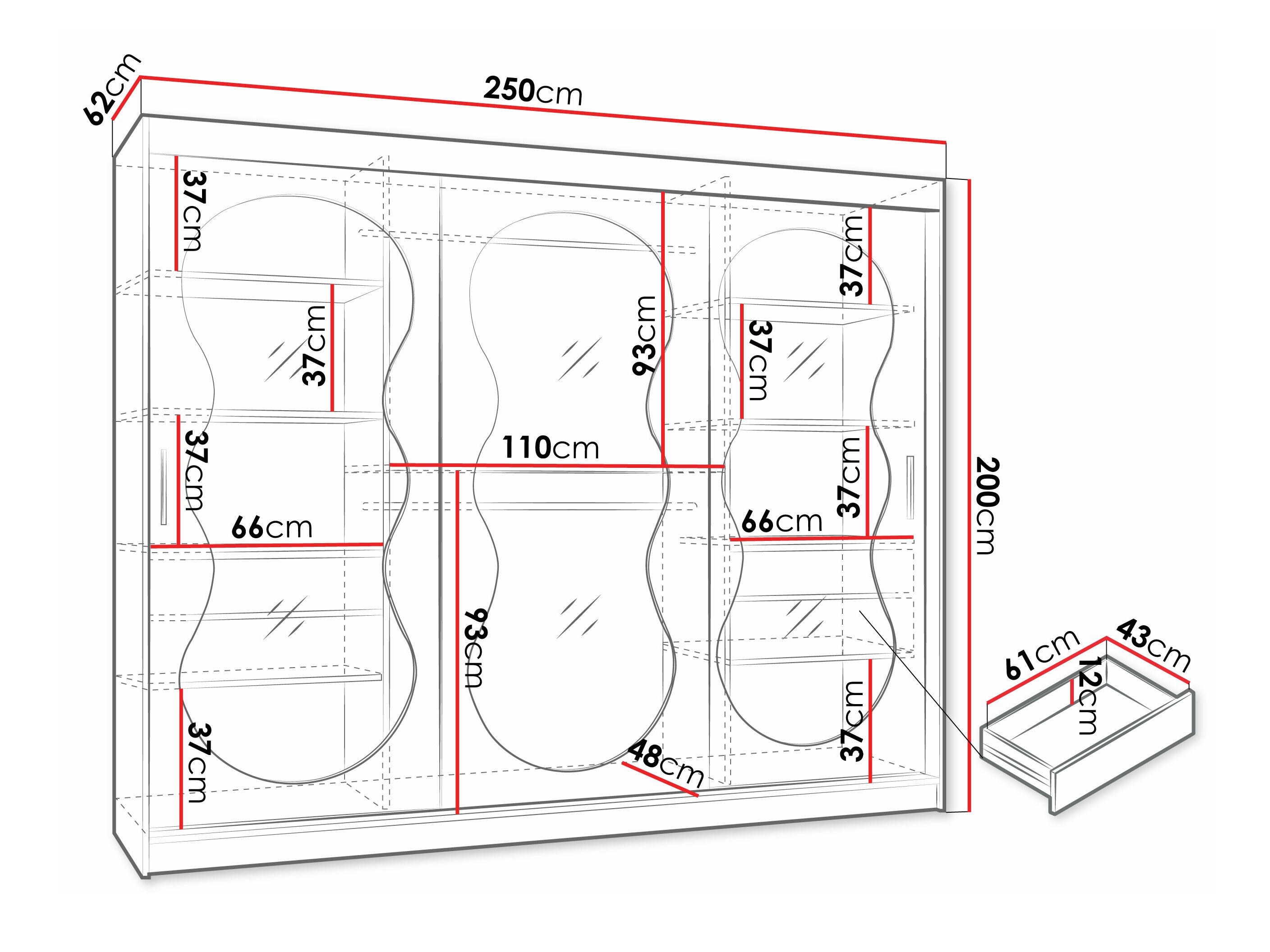 Riidekapp Hartford 534 (Must)