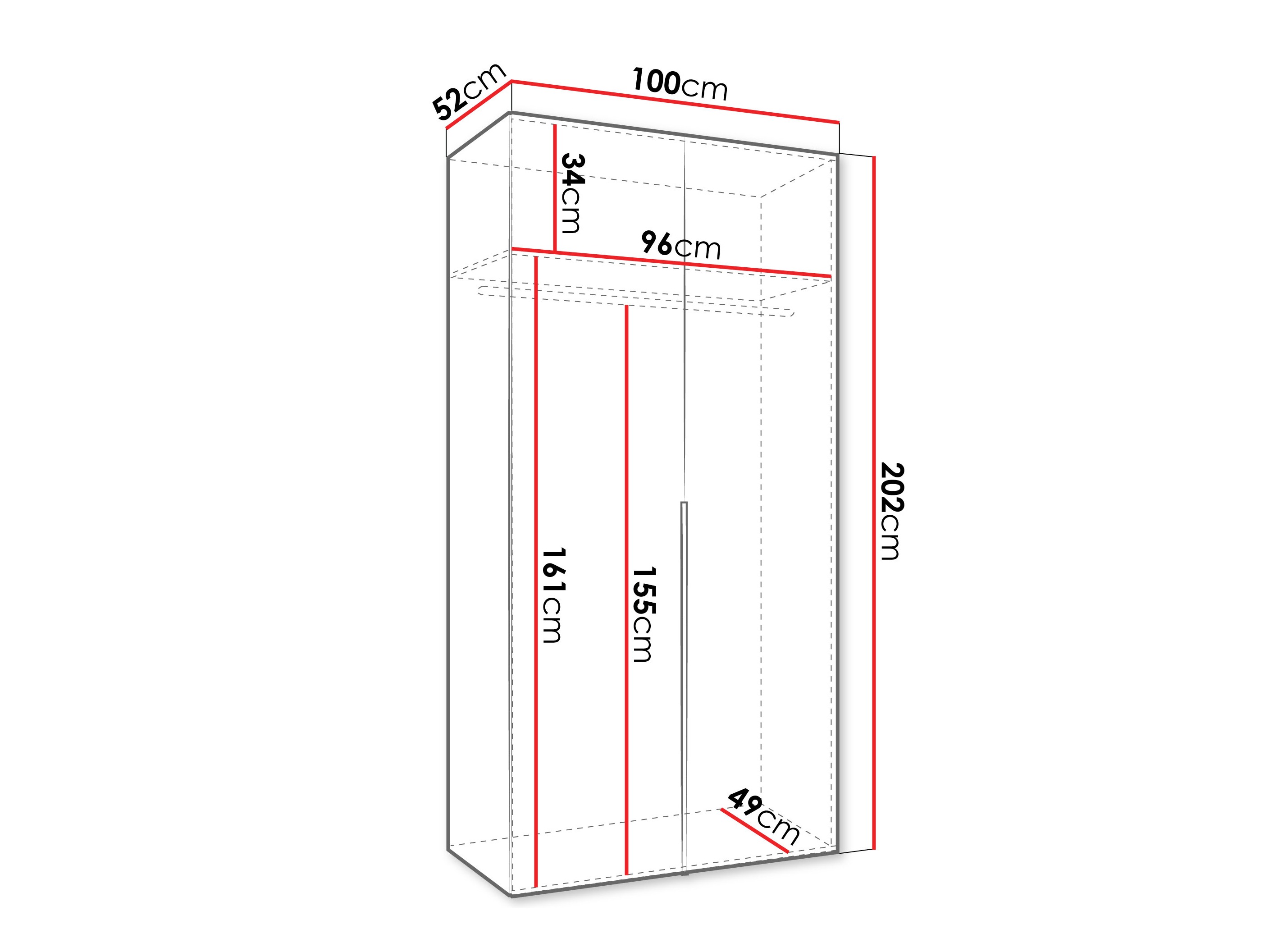 Riidekapp Hartford 535 (Must)