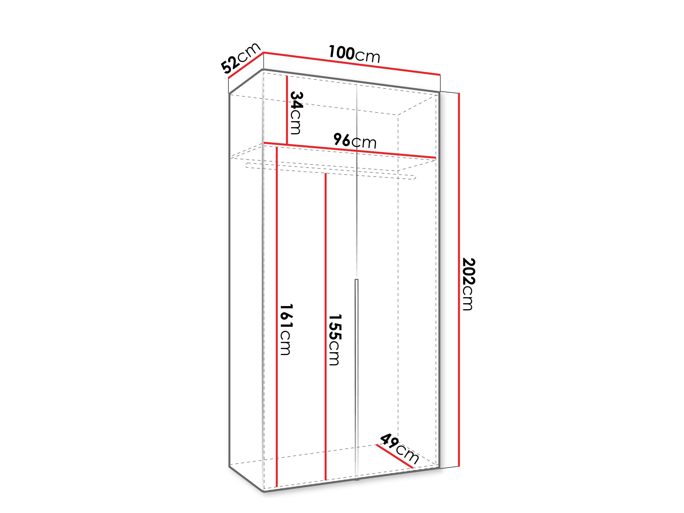 Riidekapp Hartford 535 (Must)